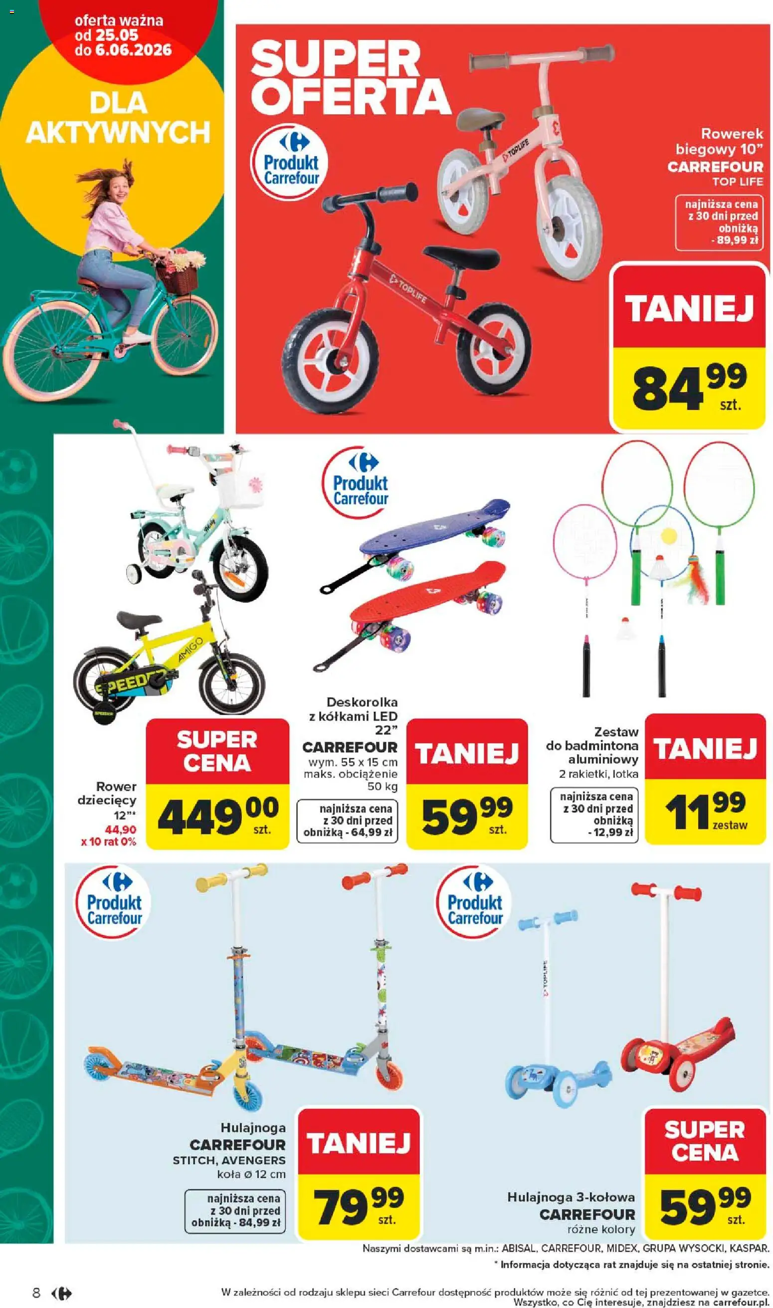 Carrefour gazetka - Łap super okazje od 25.05.2026 | Strona: 8 | Produkty: Top, Rower, Deskorolka
