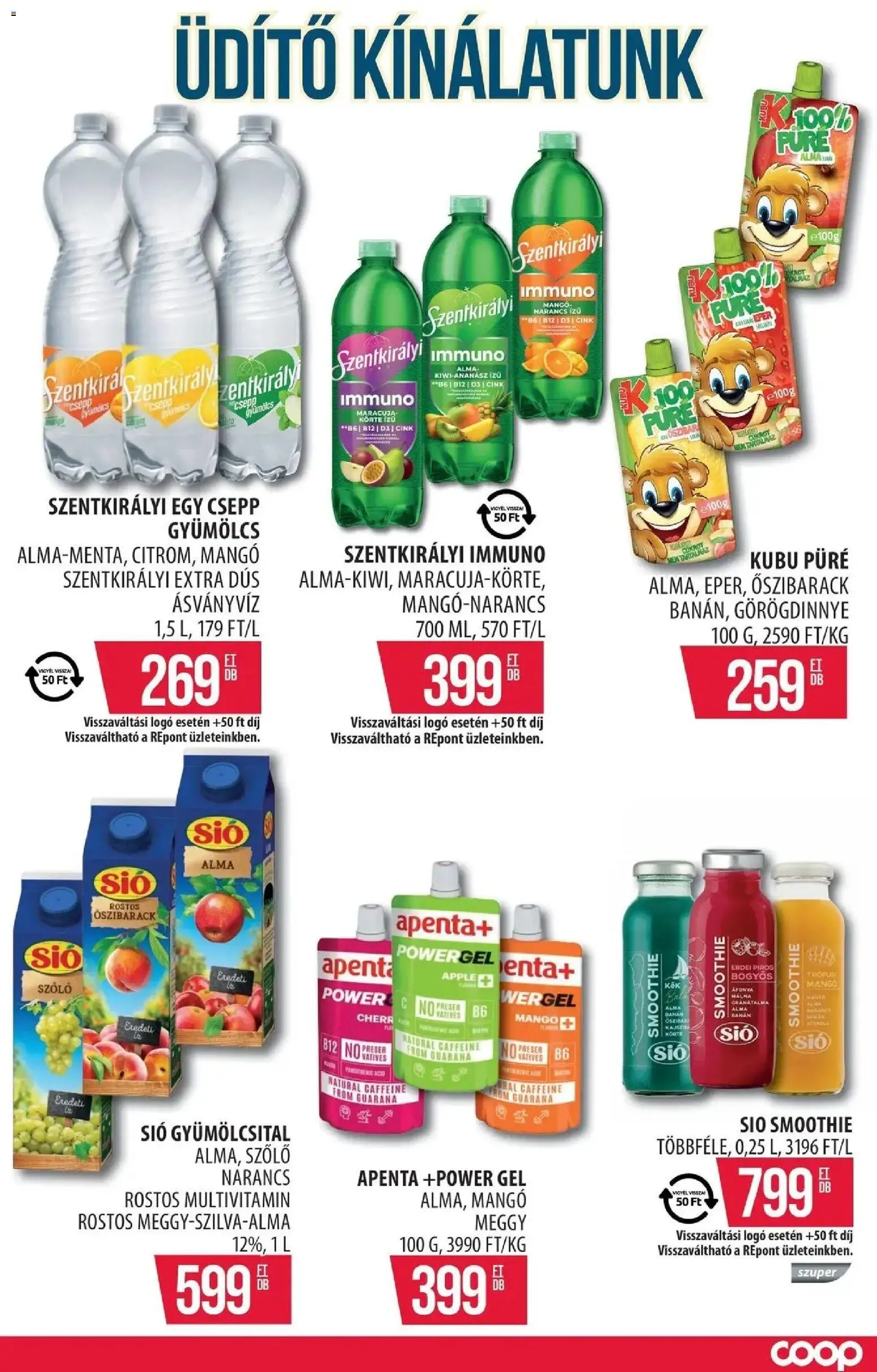 COOP Szolnok akciós újság Szolnok - 2026.10.08. -tól/töl > akció, lapozható szórólap 🛍️ | Oldal: 14 | Termékek: Meggy, Püré, Kubu püré, Smoothie