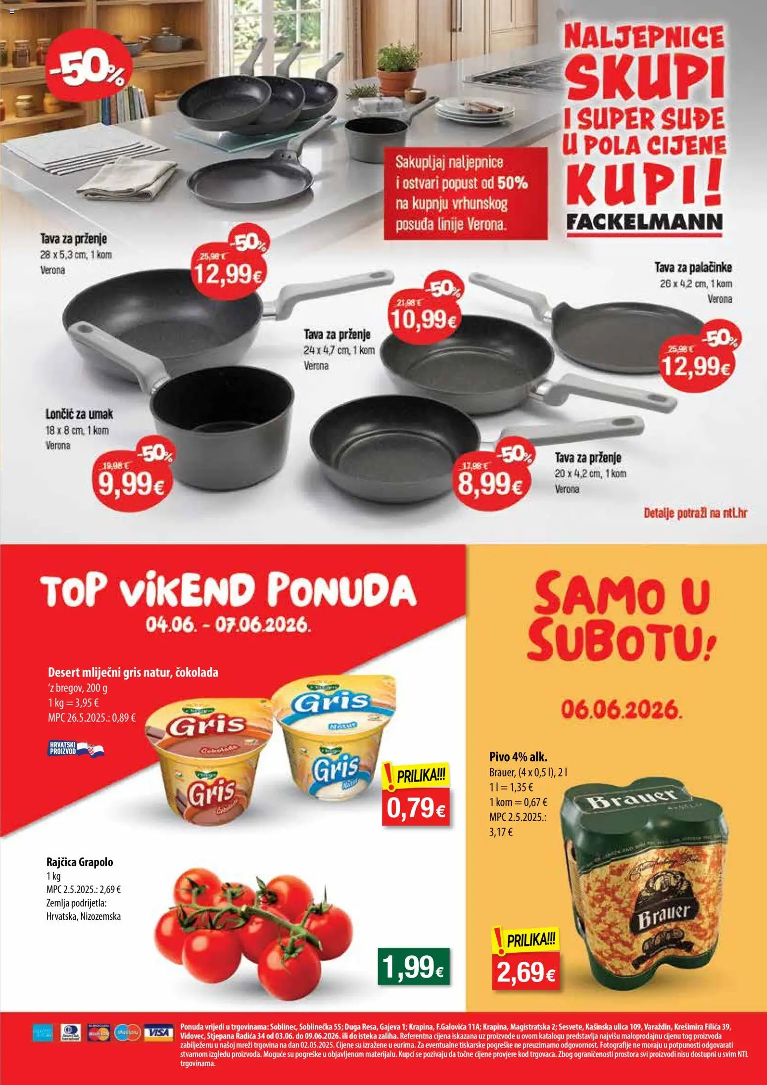 NTL katalog | vrijedi od 03.06.2026 | Stranica: 23 | Proizvodi: Čokolada, Umak, Rajčica, Tava