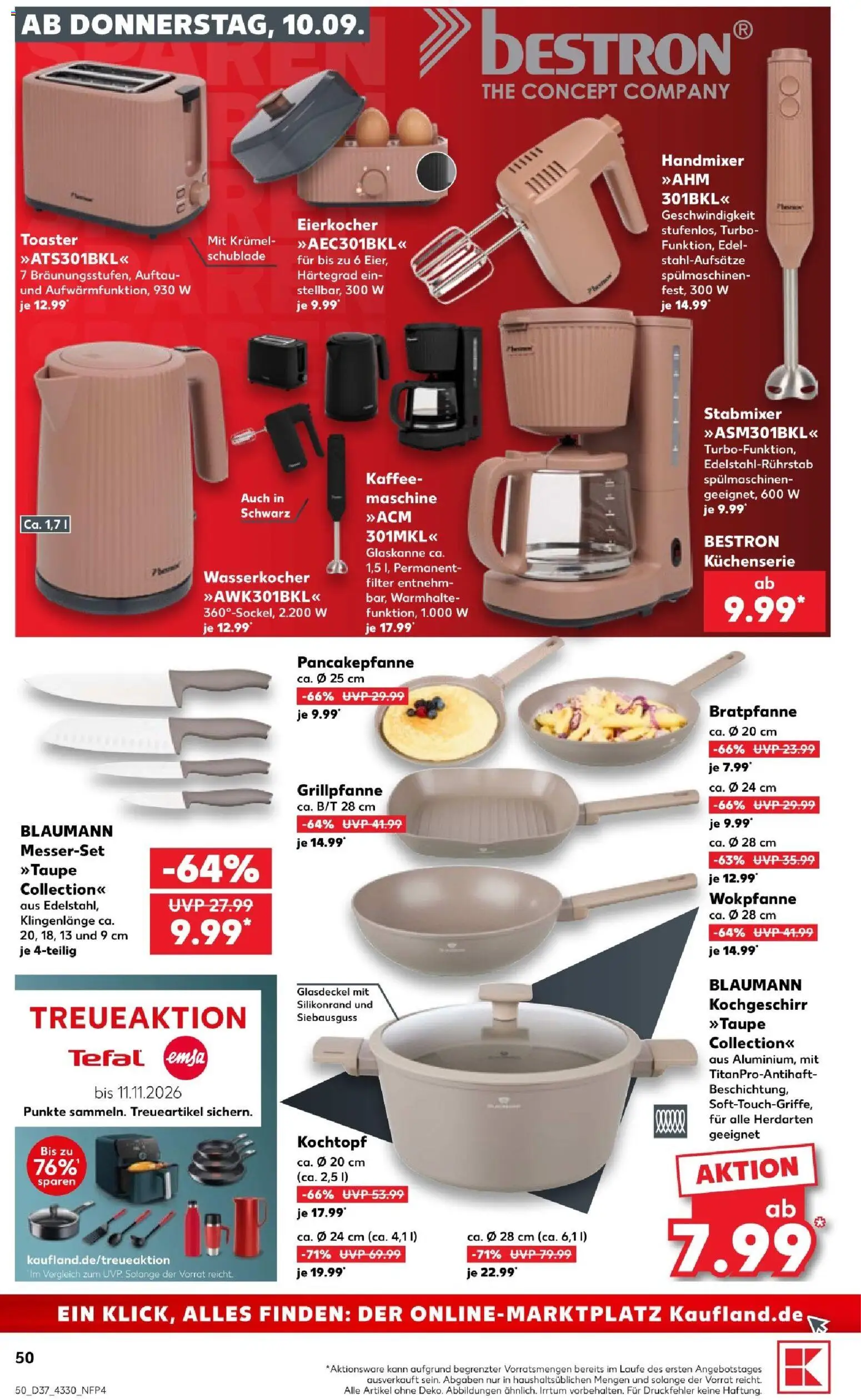 Kaufland Prospekt – gültig ab 10.09.2026 | Seite: 50 | Produkte: Kaffee, Handmixer, Eierkocher, Stabmixer