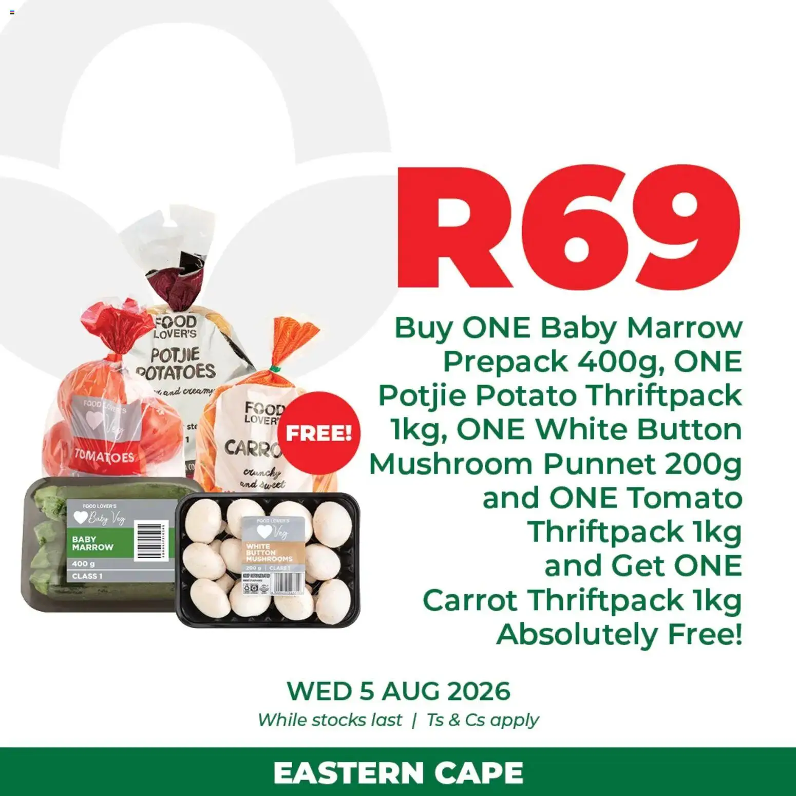 New Food Lover's Market catalogue – valid from 05/08/2026 | Page: 3 | Products: Mushrooms, Tomatoes, Cream, Potatoes