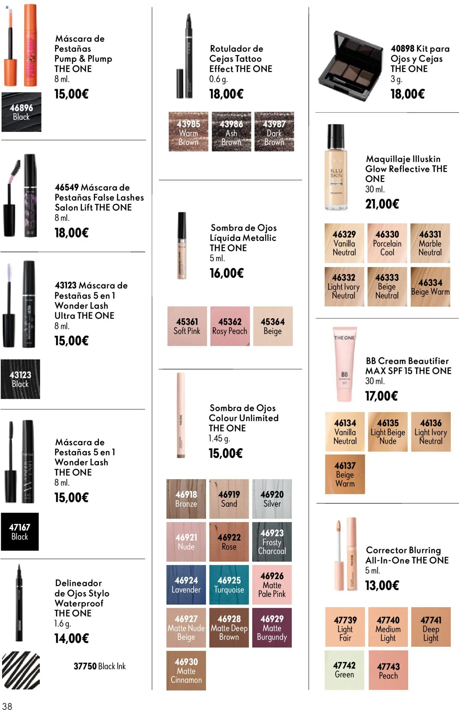 Oriflame - Catálogo Campaña 11 │ válido desde el 05/08/2026 | Página: 38 | Productos: Maquillaje, Delineador, Sombra de ojos, Máscara de pestañas
