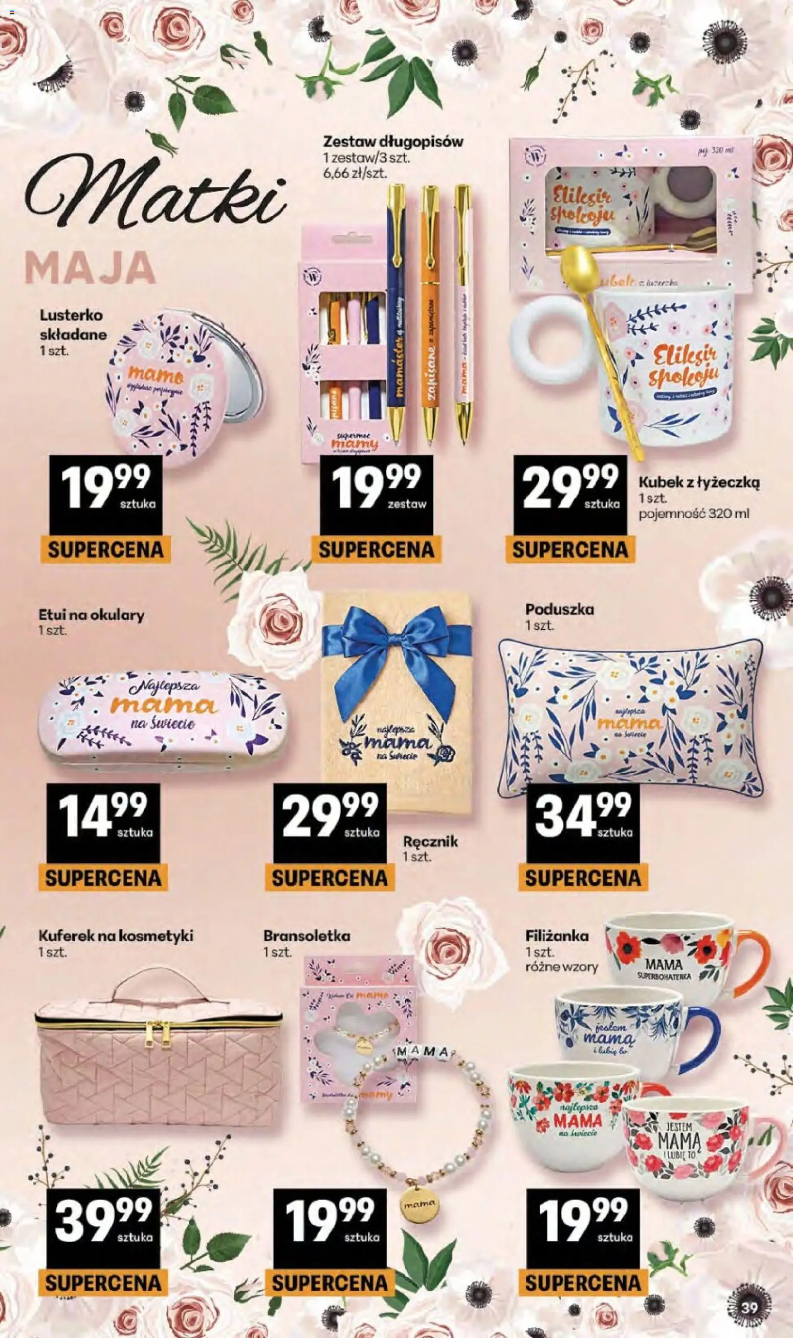 Delikatesy Centrum gazetka - Sklepy Własne od 14.05.2026 | Strona: 39 | Produkty: Bransoletka, Okulary, Kosmetyki, Poduszka
