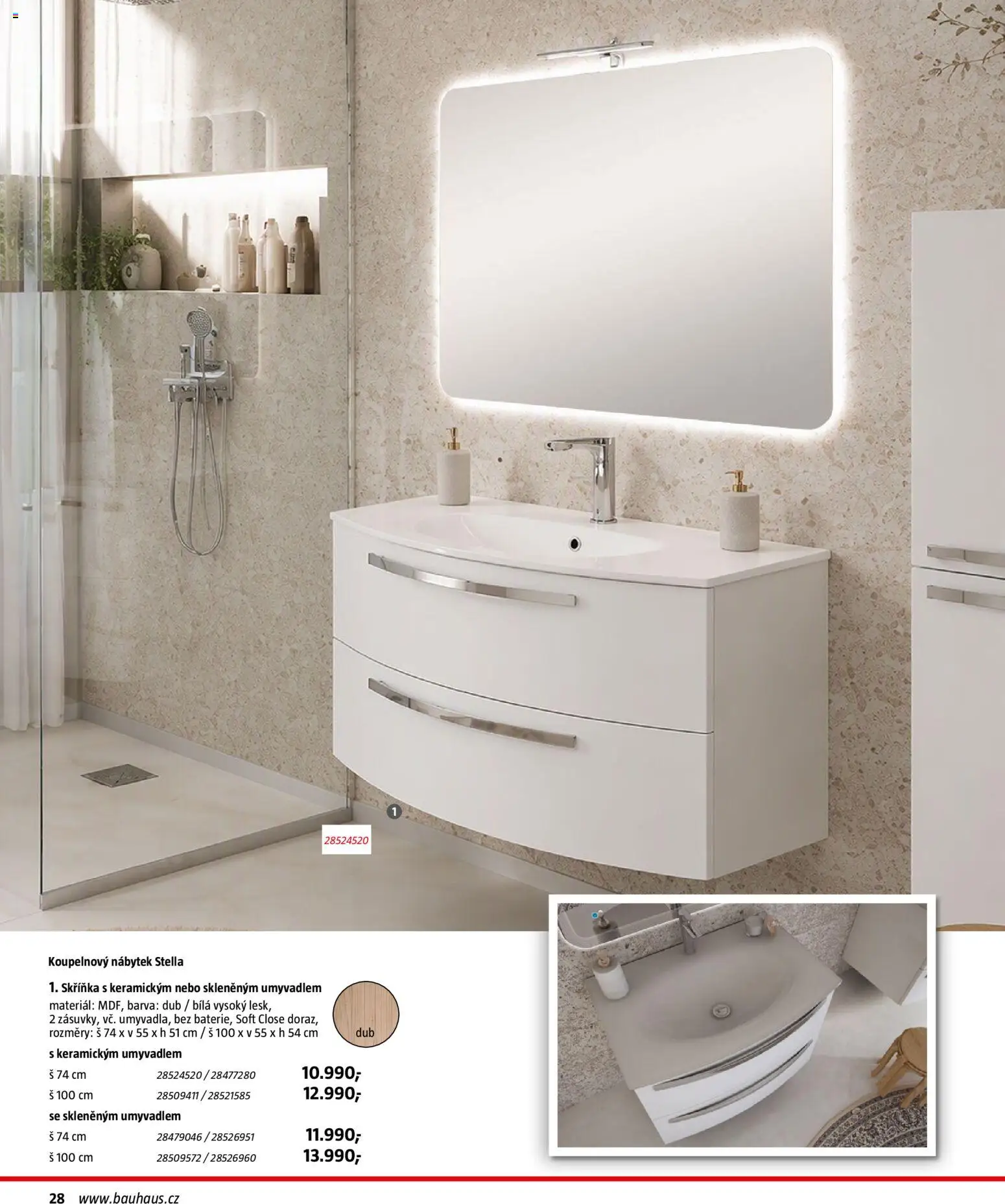 Katalog Sanita od 29.09.2026 | Strana: 28 | Produkty: Koupelnový nábytek, Nábytek, Skříňka
