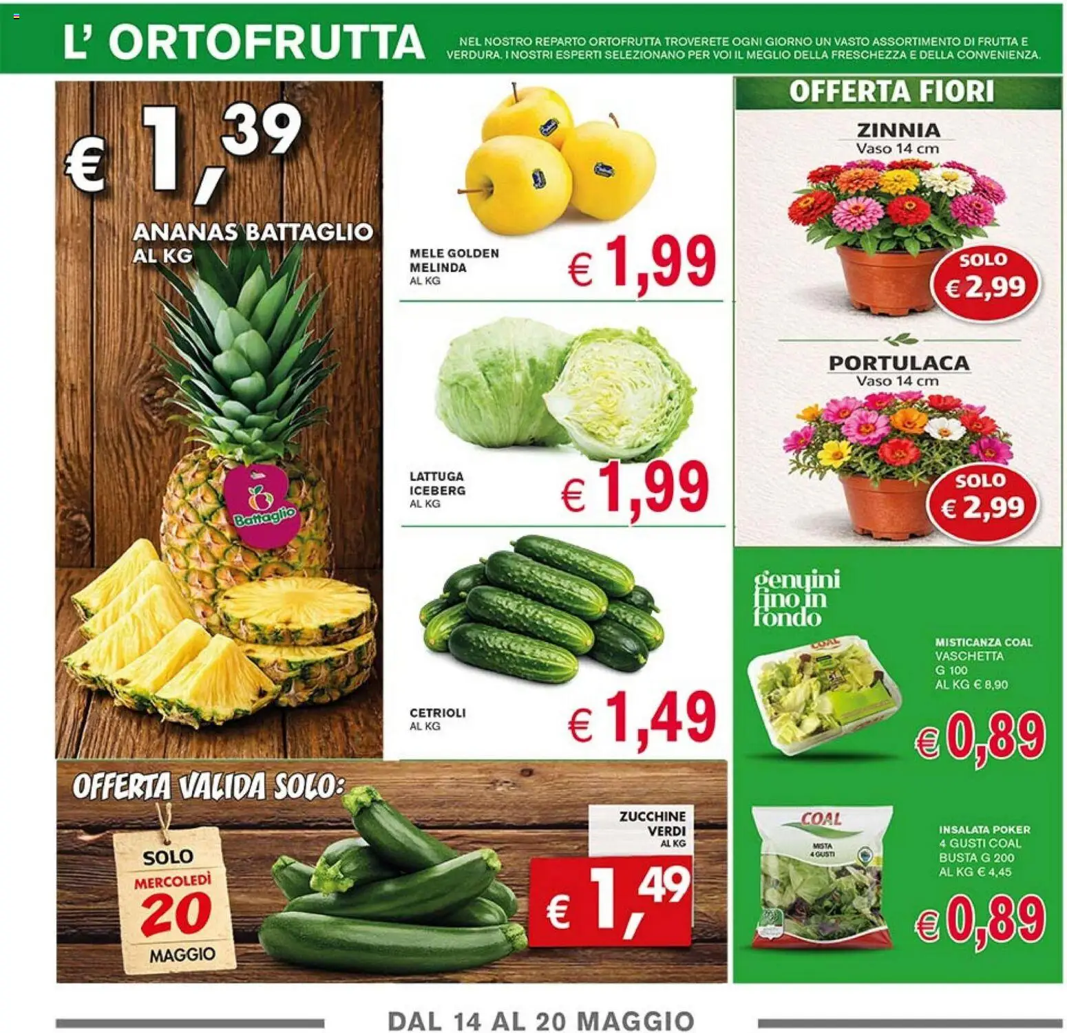 Volantino Coal del 07.05.2026 | Pagina: 3 | Prodotti: Cetrioli, Frutta, Zucchine, Vaso