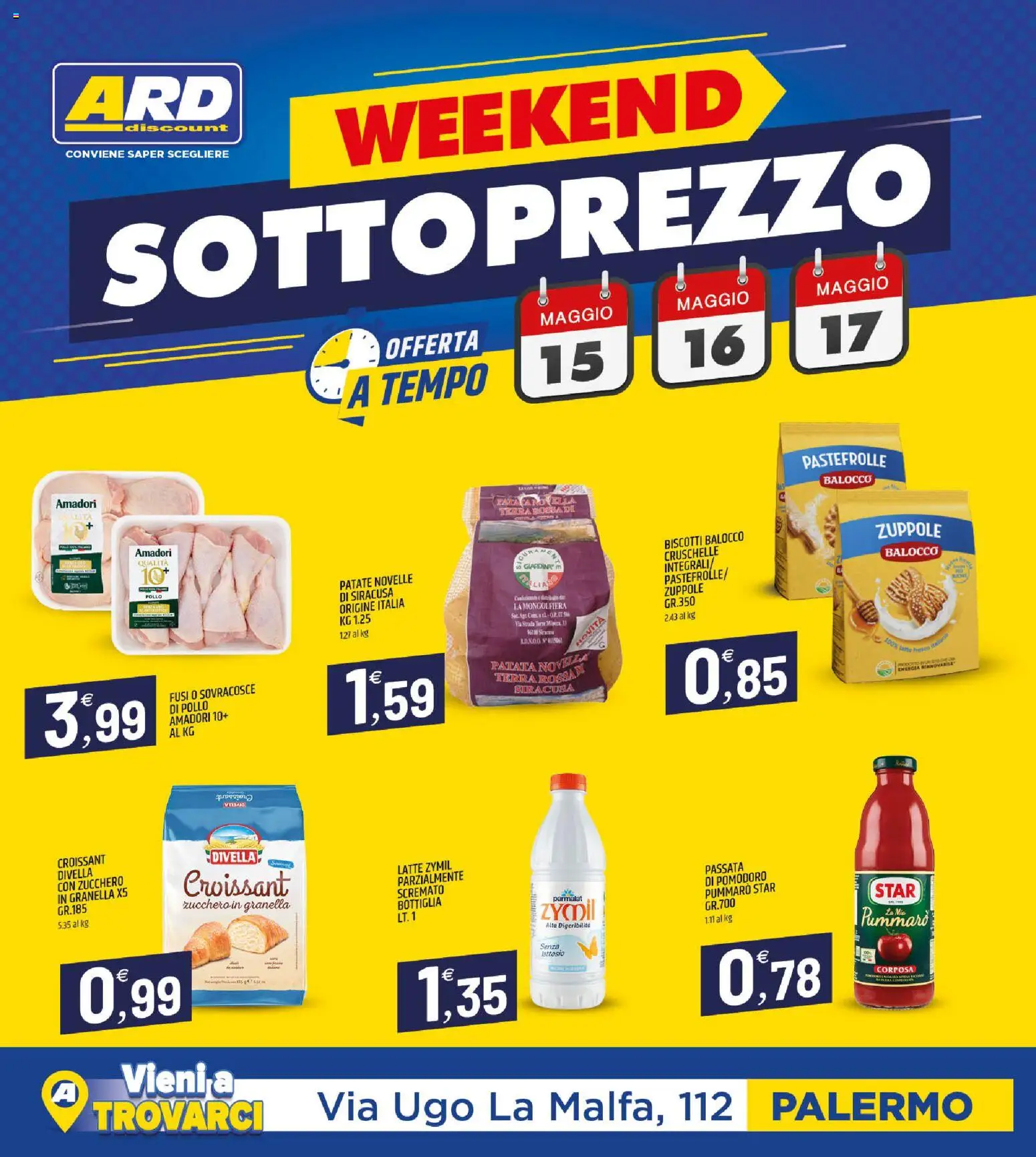 Volantino ARD Discount del 07.05.2026 | Pagina: 20 | Prodotti: Biscotti, Zucchero, Pomodoro, Latte