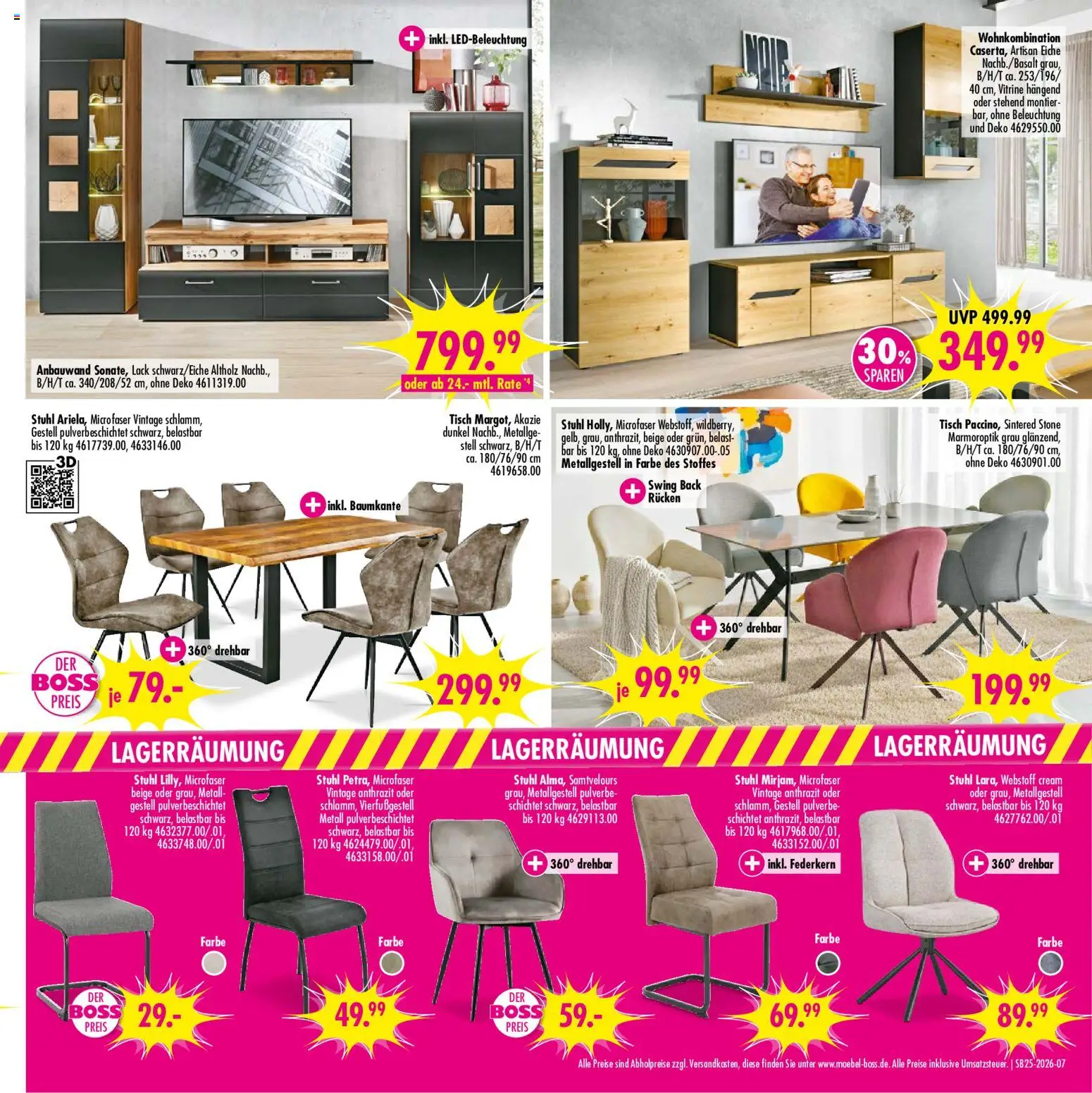 SB Möbel Boss Prospekt – gültig ab 13.06.2026 | Seite: 7 | Produkte: Vitrine, Tisch, Stuhl
