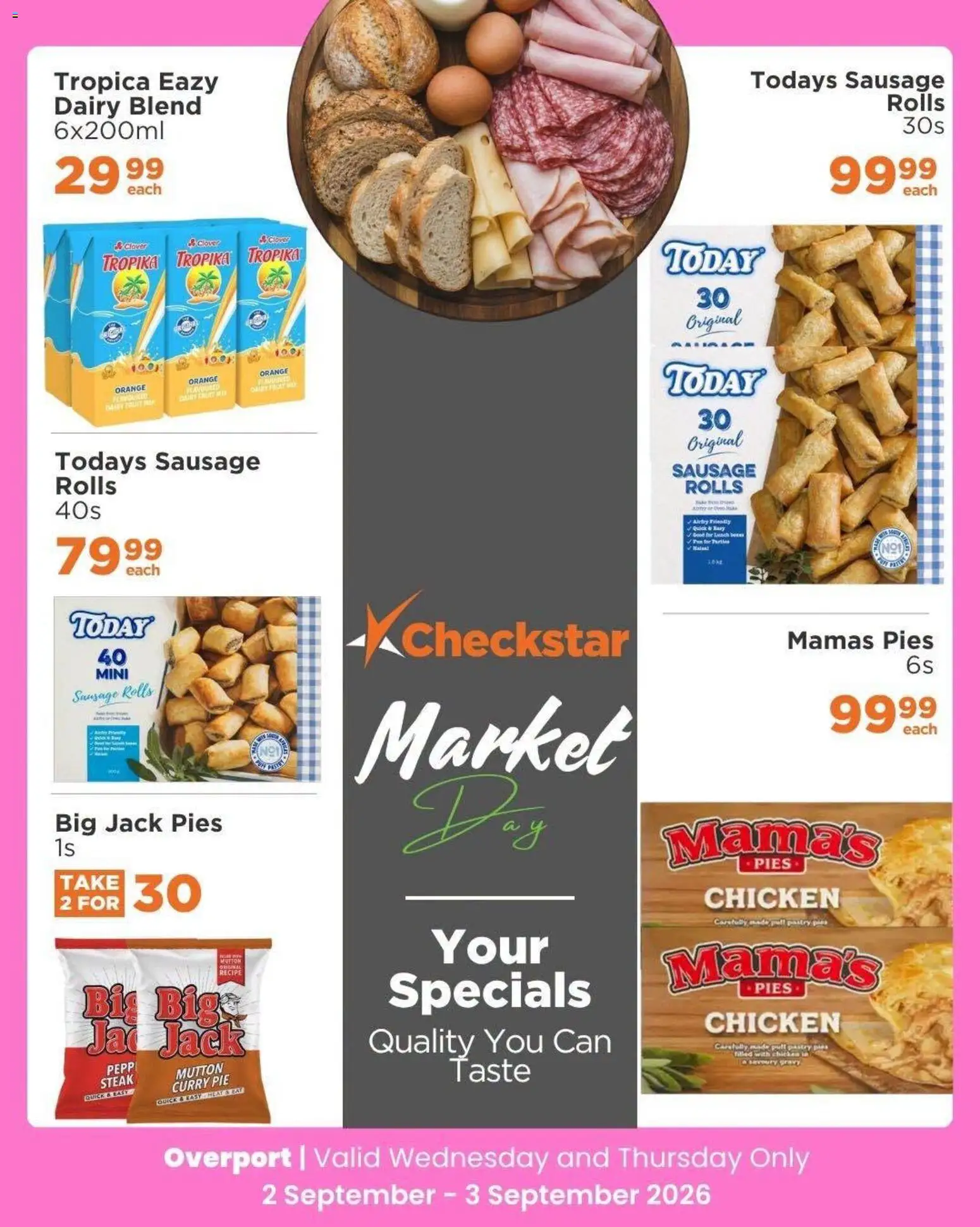 New Check Star catalogue – valid from 02/09/2026 | Page: 8 | Products: Puff pastry, Chicken, Dairy blend, Sausage