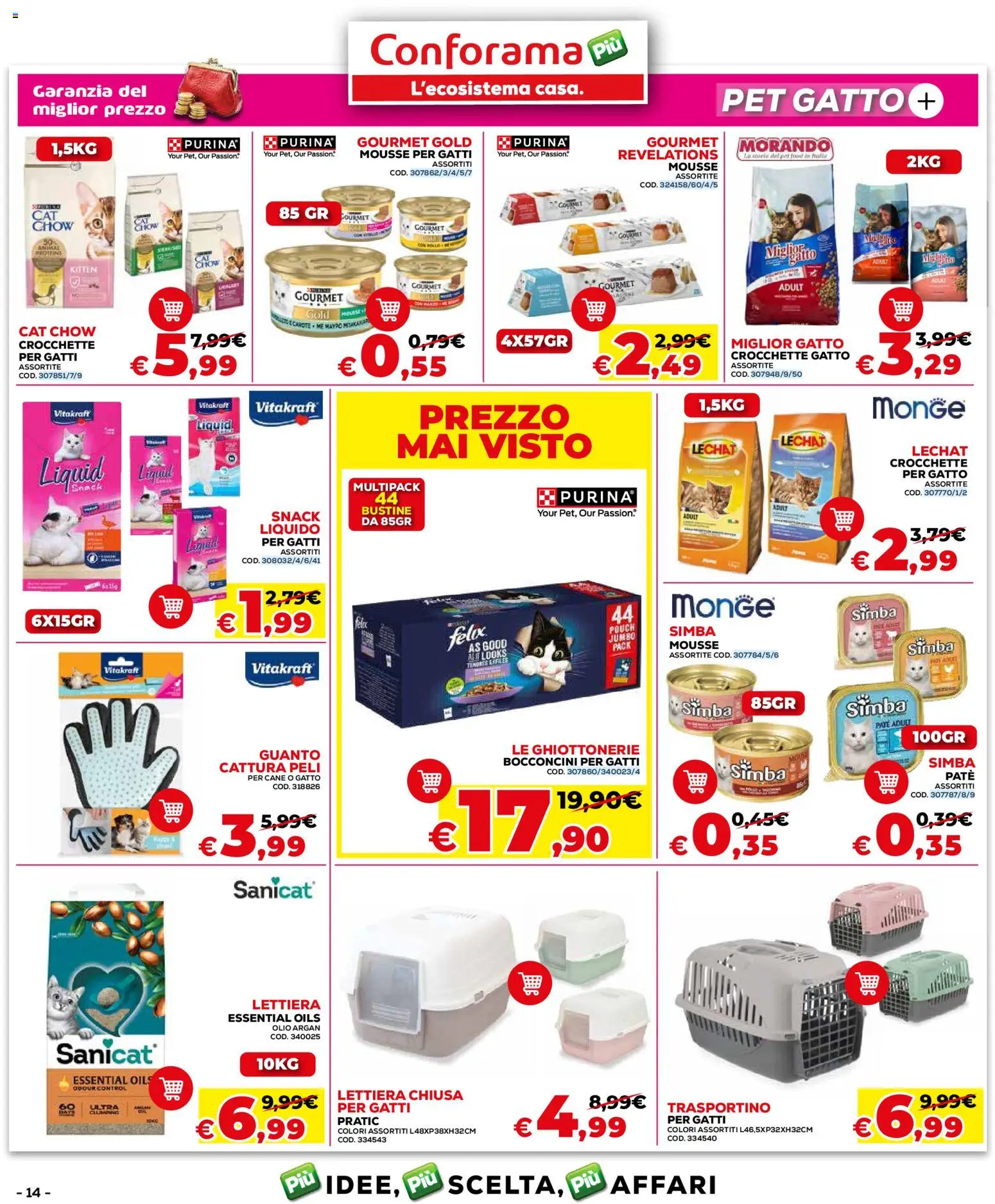 Volantino Conforama del 04.06.2026 | Pagina: 14 | Prodotti: Paté, Olio, Crocchette, Crocchette gatto