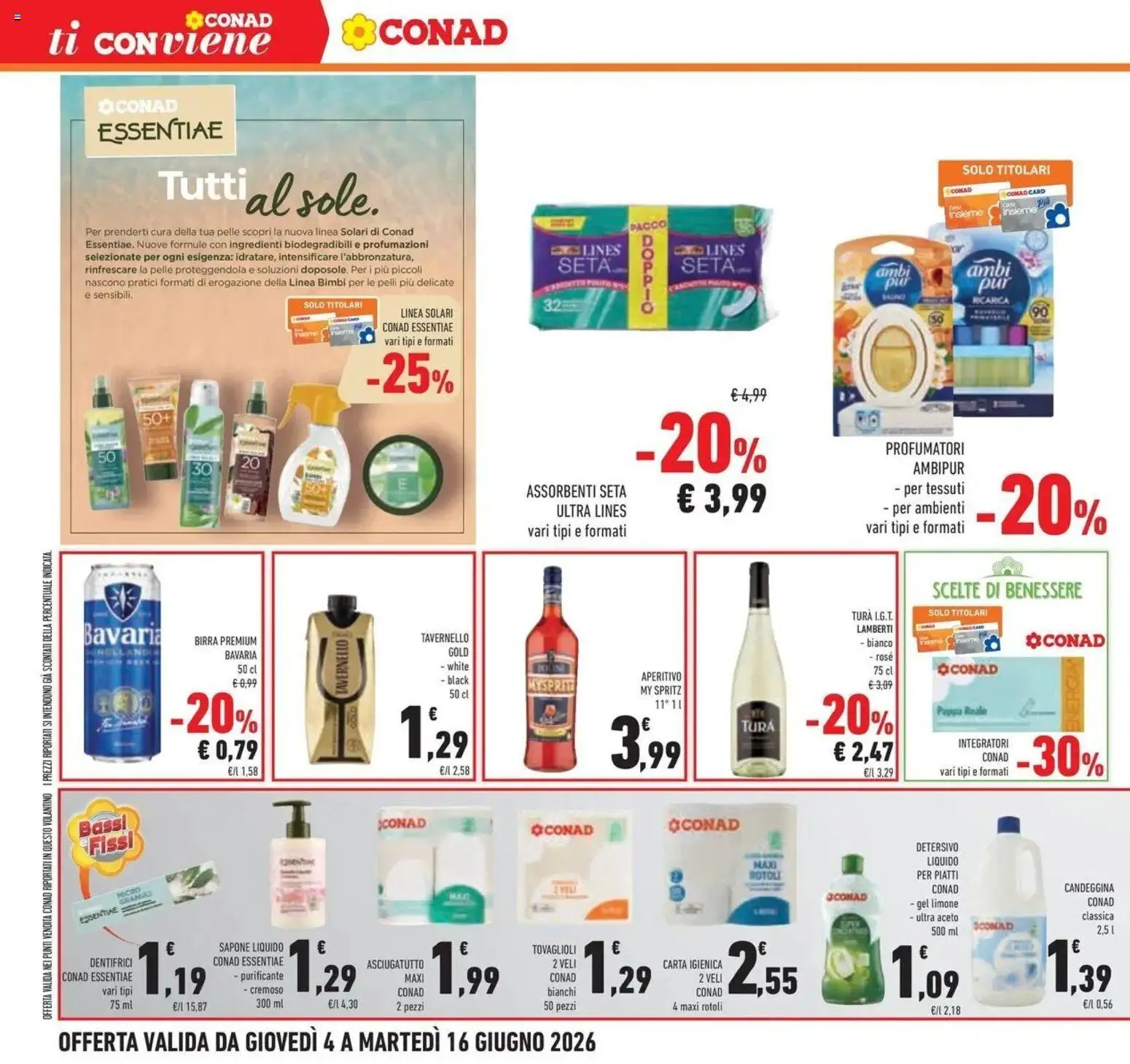 Volantino Conad del 03.06.2026 | Pagina: 34 | Prodotti: Sapone, Candeggina, Aceto, Asciugatutto