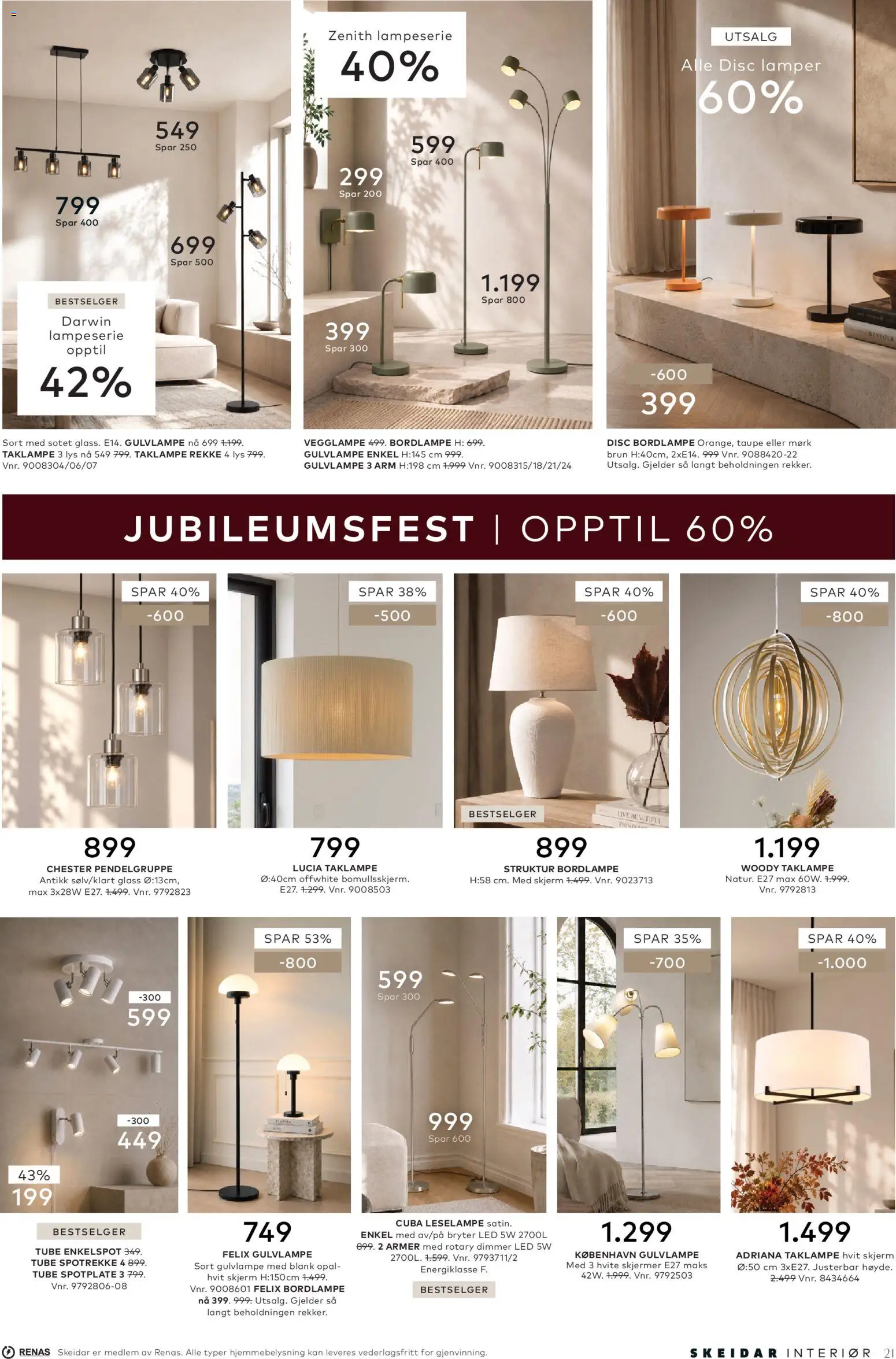 {H1} | Side: 21 | Produkter: Taklampe, Skjerm, Dimmer, Glass