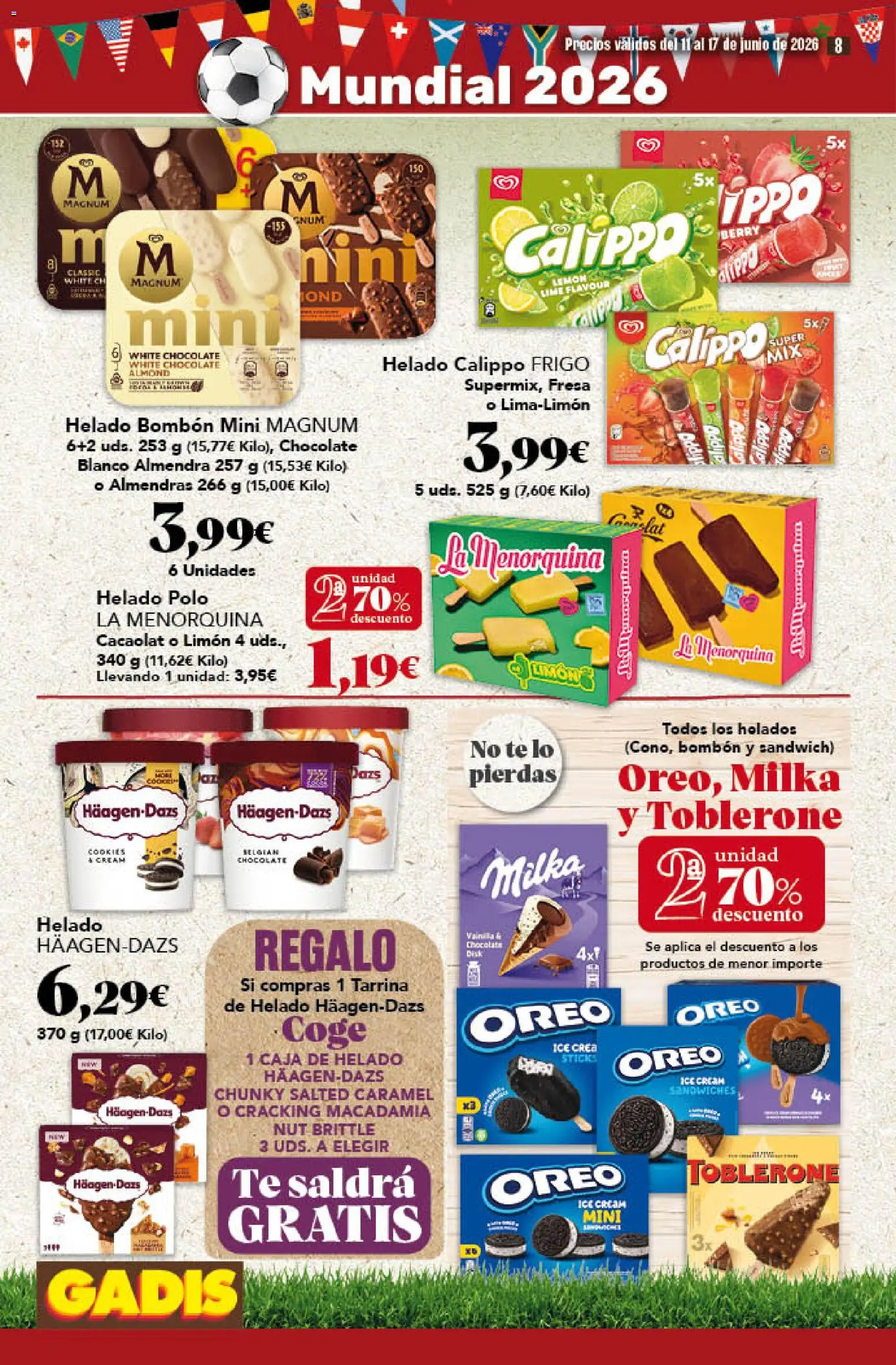 Gadis folleto │ válido desde el 11.06.2026 | Página: 8 | Productos: Helado bombón, Chocolate, Helado, Caja
