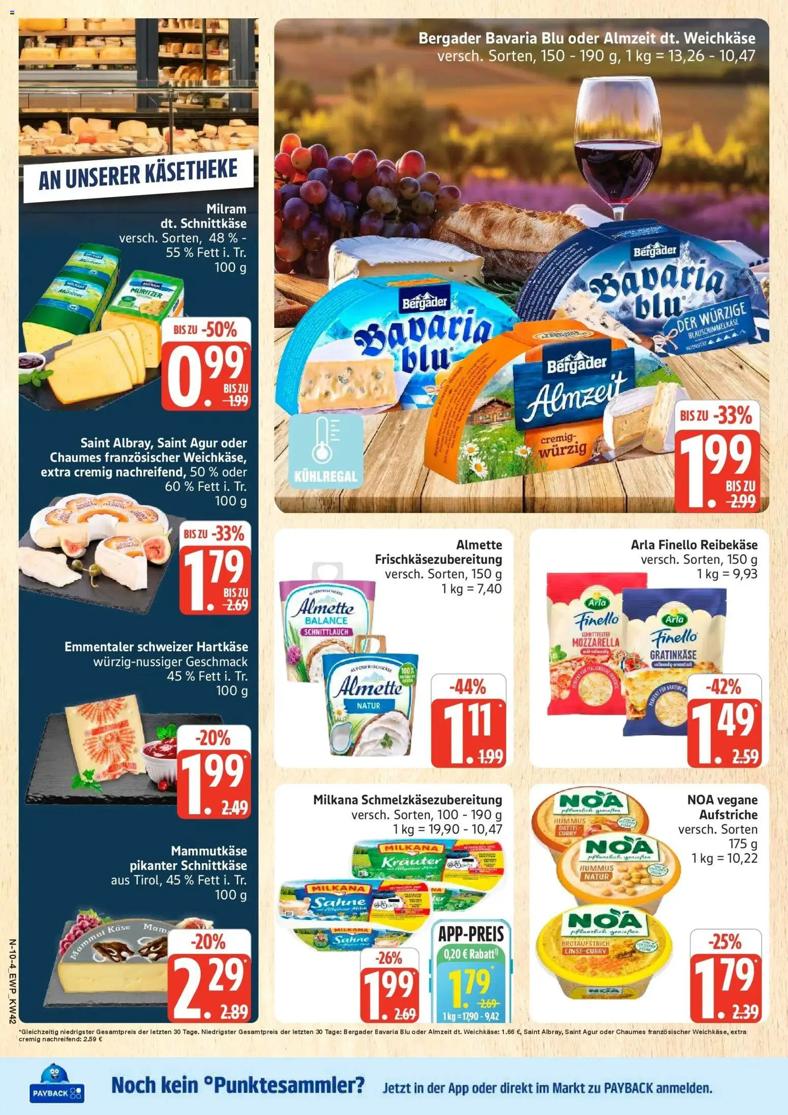 Edeka Prospekt Rostock (ab 12.10.2026) » Angebote Online | Seite: 10 | Produkte: Mozzarella, Dattel, Hummus, Reibekase