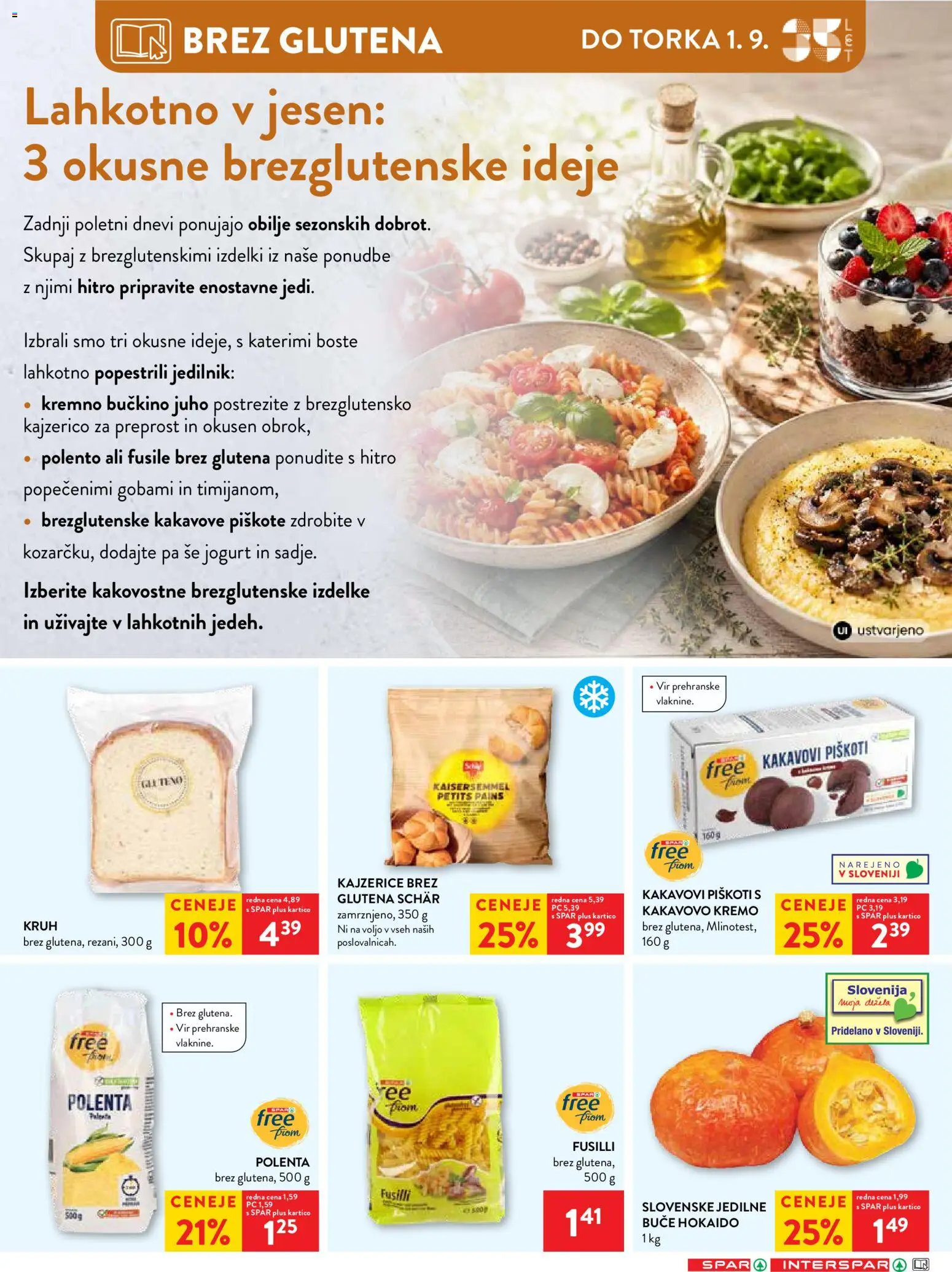 Novi Spar katalog ponudbe – veljaven od 26.08.2026 | Stran: 21 | Izdelki: Buče, Jogurt, Kruh, Piskoti