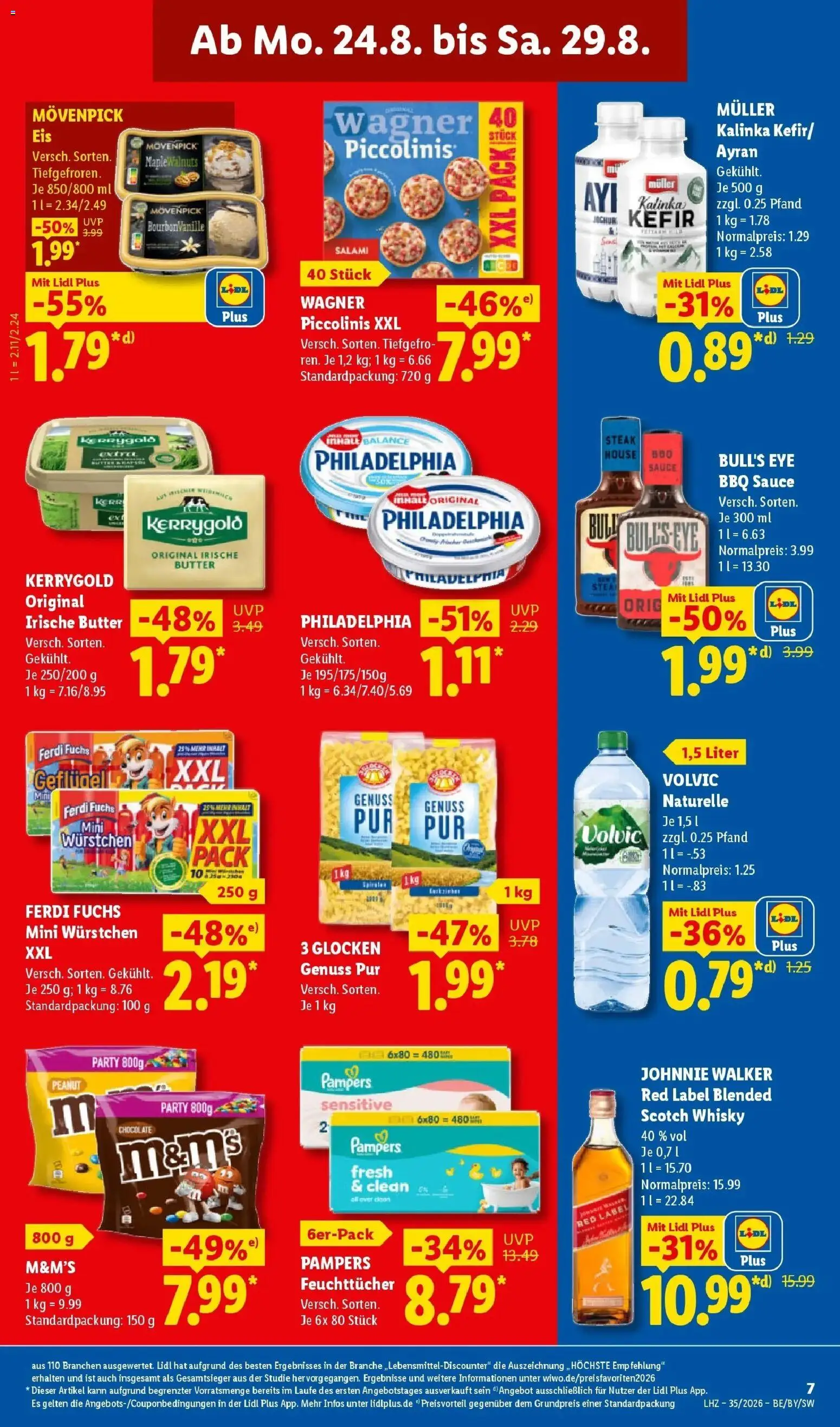 Lidl Prospekt Pocking (ab 24.08.2026) zum Blättern » Angebote | Seite: 19 | Produkte: Whisky, Butter, Salami, Johnnie walker