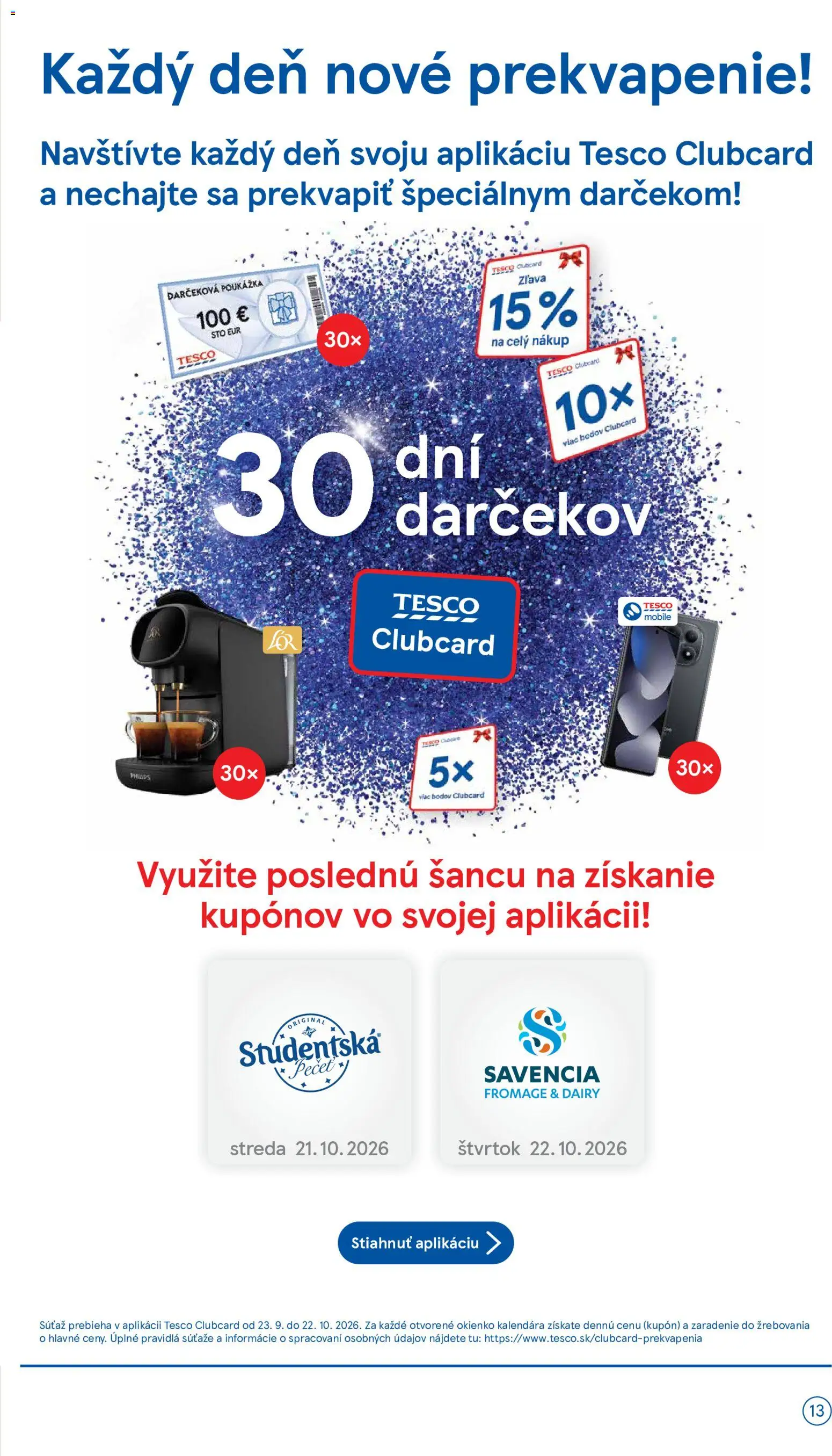 Nové Tesco akcie – leták je platný od 21.10.2026 | Strana: 13