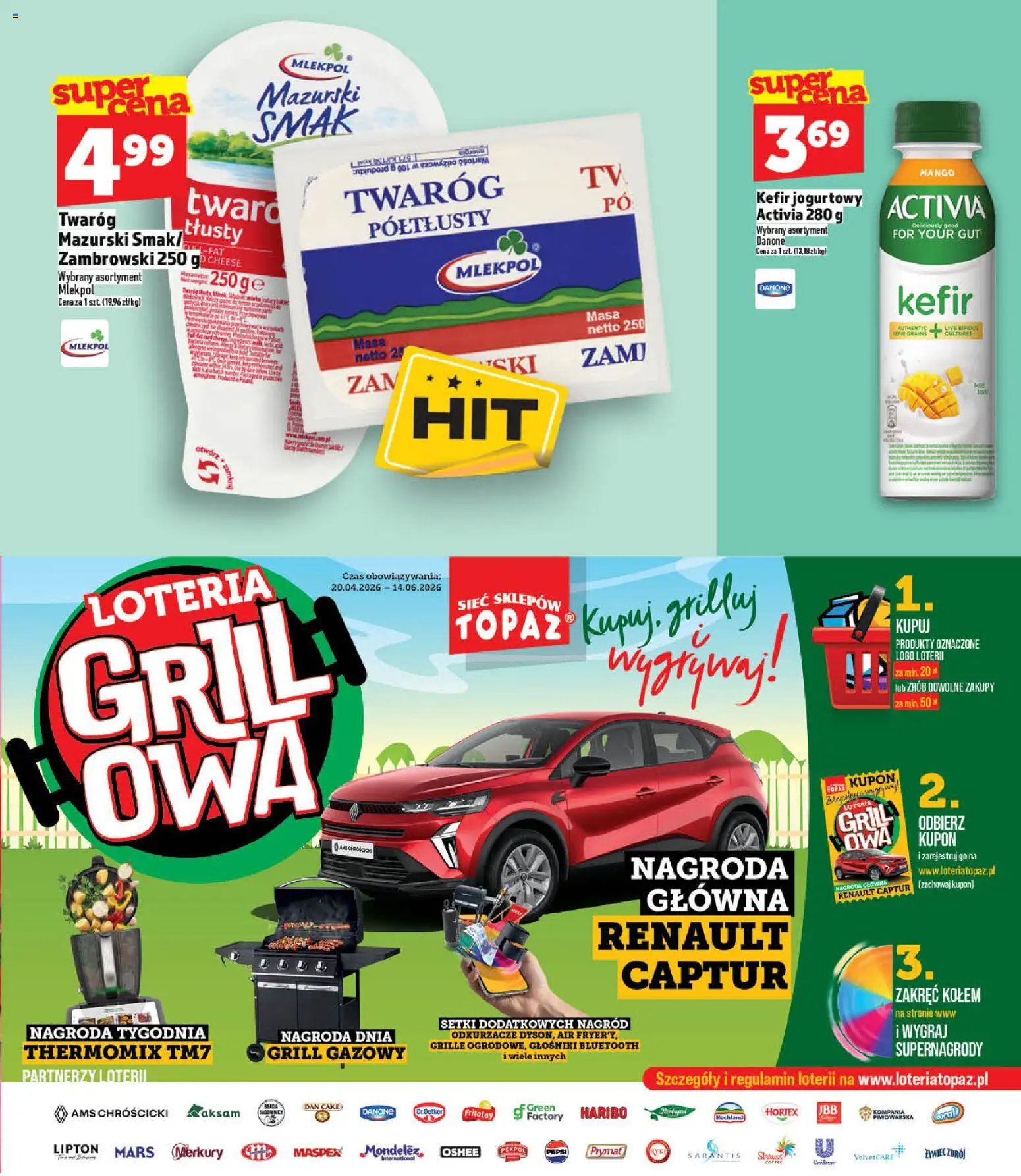 Topaz gazetka - Ceny małe na stałe od 07.05.2026 | Strona: 27 | Produkty: Mango, Grill, Grill gazowy, Twaróg
