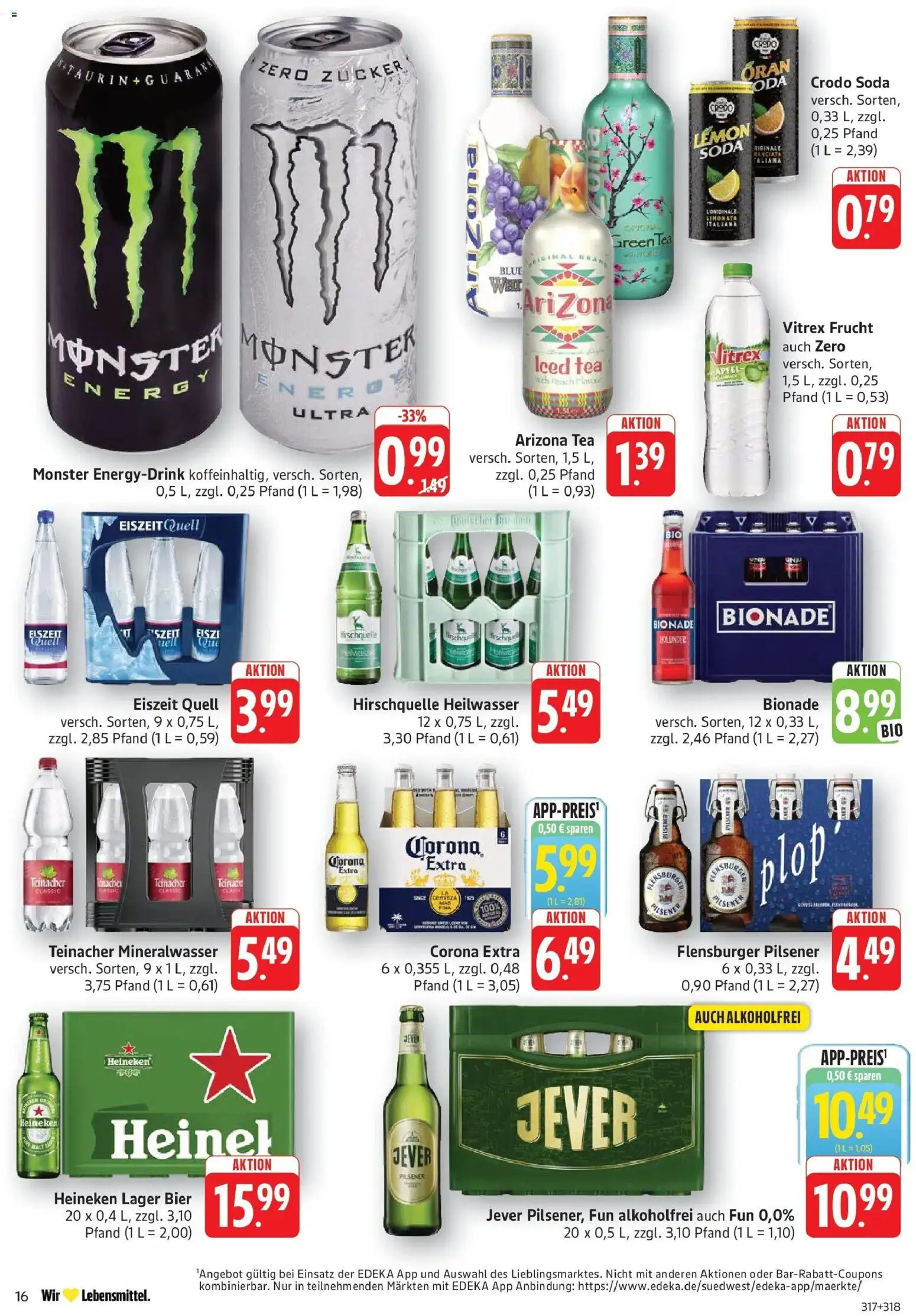 Edeka Prospekt Göppingen – gültig ab 28.09.2026 | Seite: 16 | Produkte: Bionade, Flensburger, Zucker, Jever