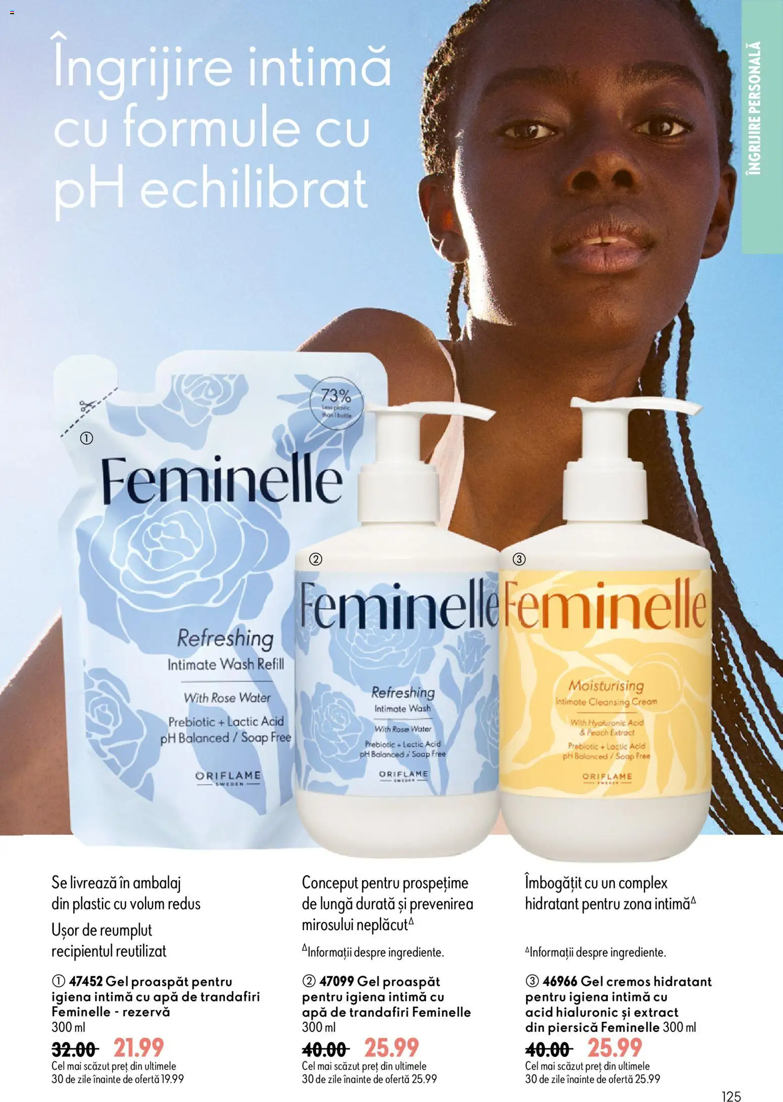 Noul catalog Oriflame – valabil de la 29.07.2026 | Pagină: 125 | Produse: Piersică, Apă