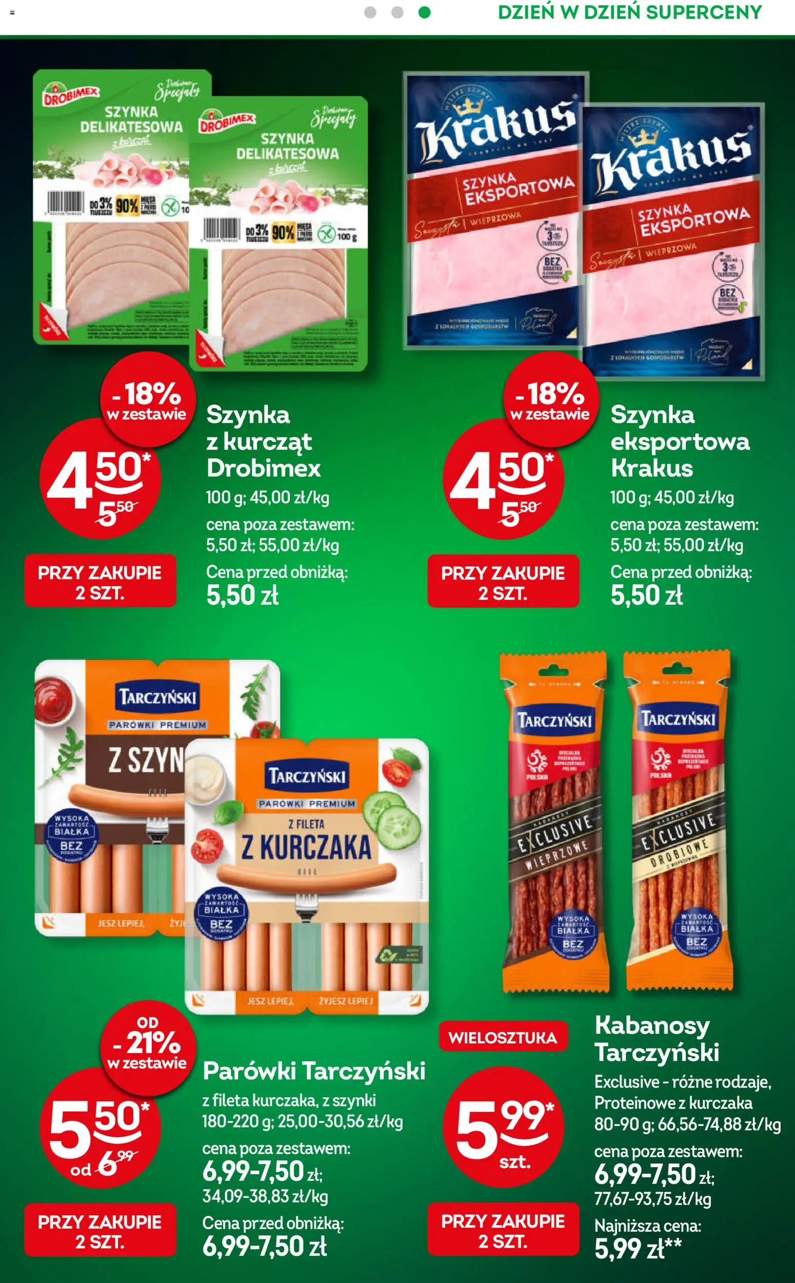 Żabka gazetka - Codzienne produkty od 07.10.2026 | Strona: 6 | Produkty: Specjały, Parówki, Szynka, Parówki tarczyński
