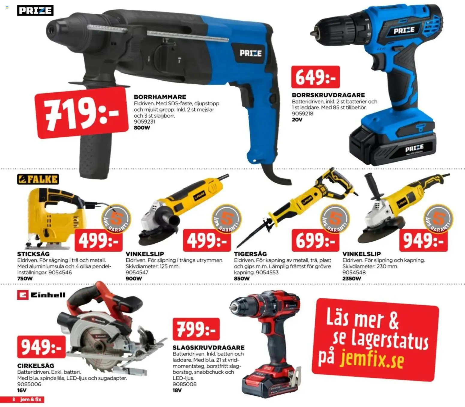 Jem & Fix reklamblad aktuell från 19/10/2026 | Sida: 8 | Produkter: Batterier, Batteri