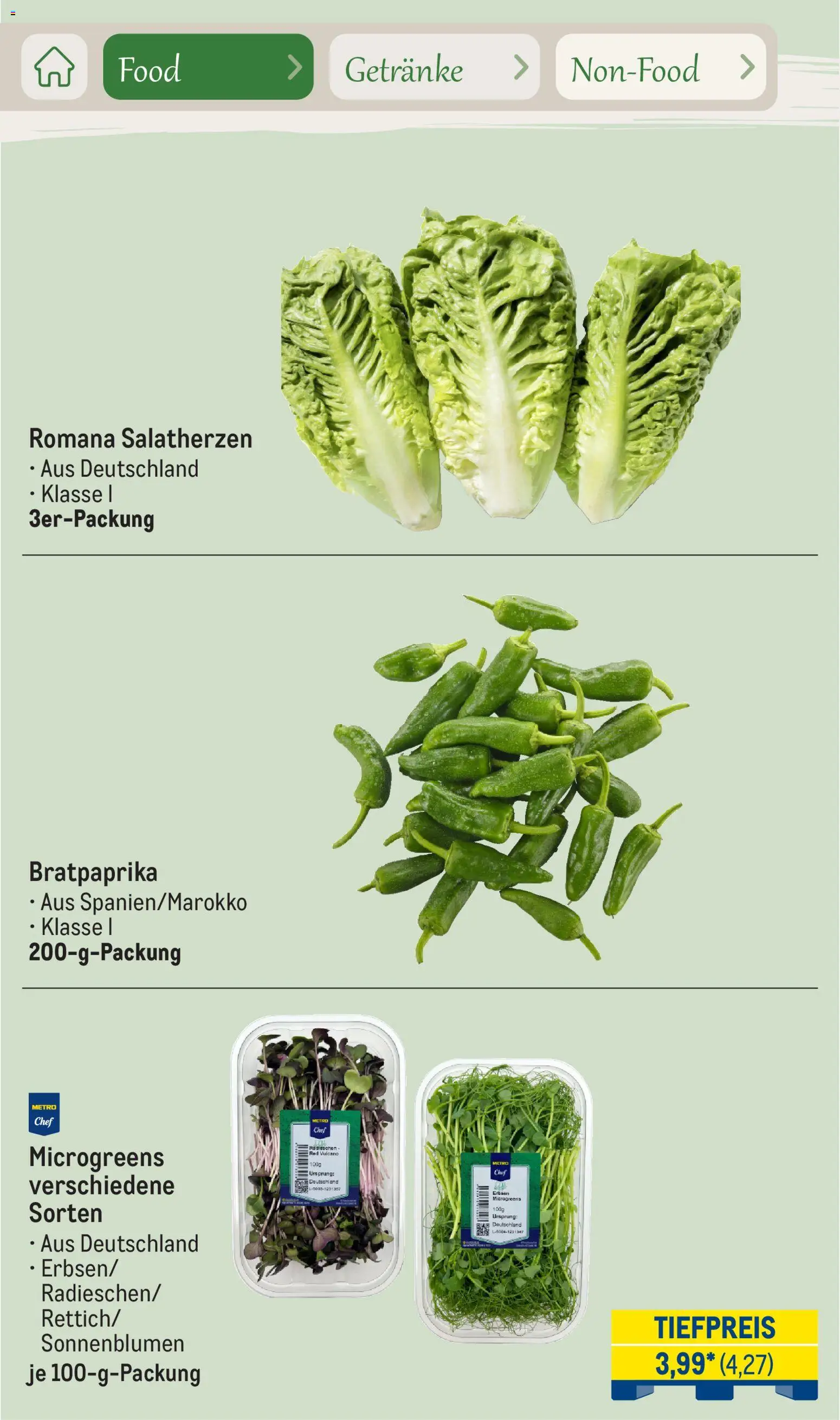 Metro Saisonkatalog Outdoor Dining – gültig ab 01.06.2026 | Seite: 15 | Produkte: Erbsen