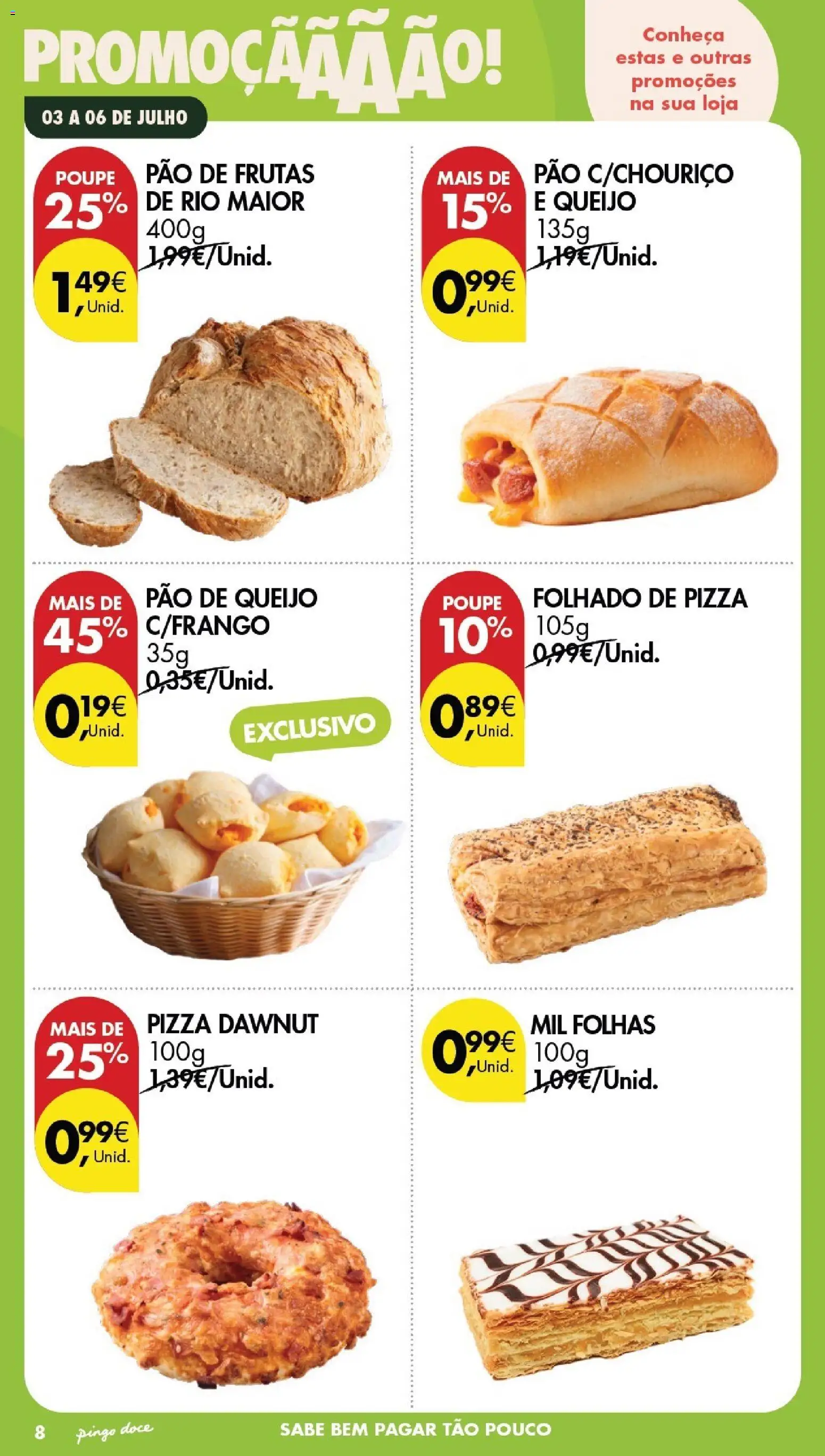 Pingo Doce Poupe este Fim de Semana │ válido de 03/07/2026 | Página: 6 | Produtos: Pão de queijo, Queijo, Pão, Pizza