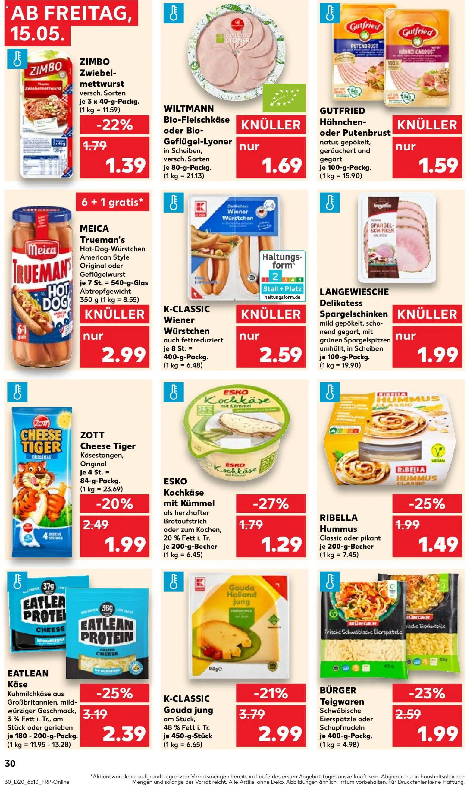 Kaufland Prospekt Köln	 – gültig ab 15.05.2026 | Seite: 30 | Produkte: Hahnchen, Wiener wurstchen, Gouda, Schinken
