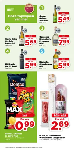 Doritos, Cheetos en Lay's Max, Alle zakken à 75-100 gram OP=OP - Voorbeeld van een folder van Plus, geldig van 13.05.2026 | Pagina: 27