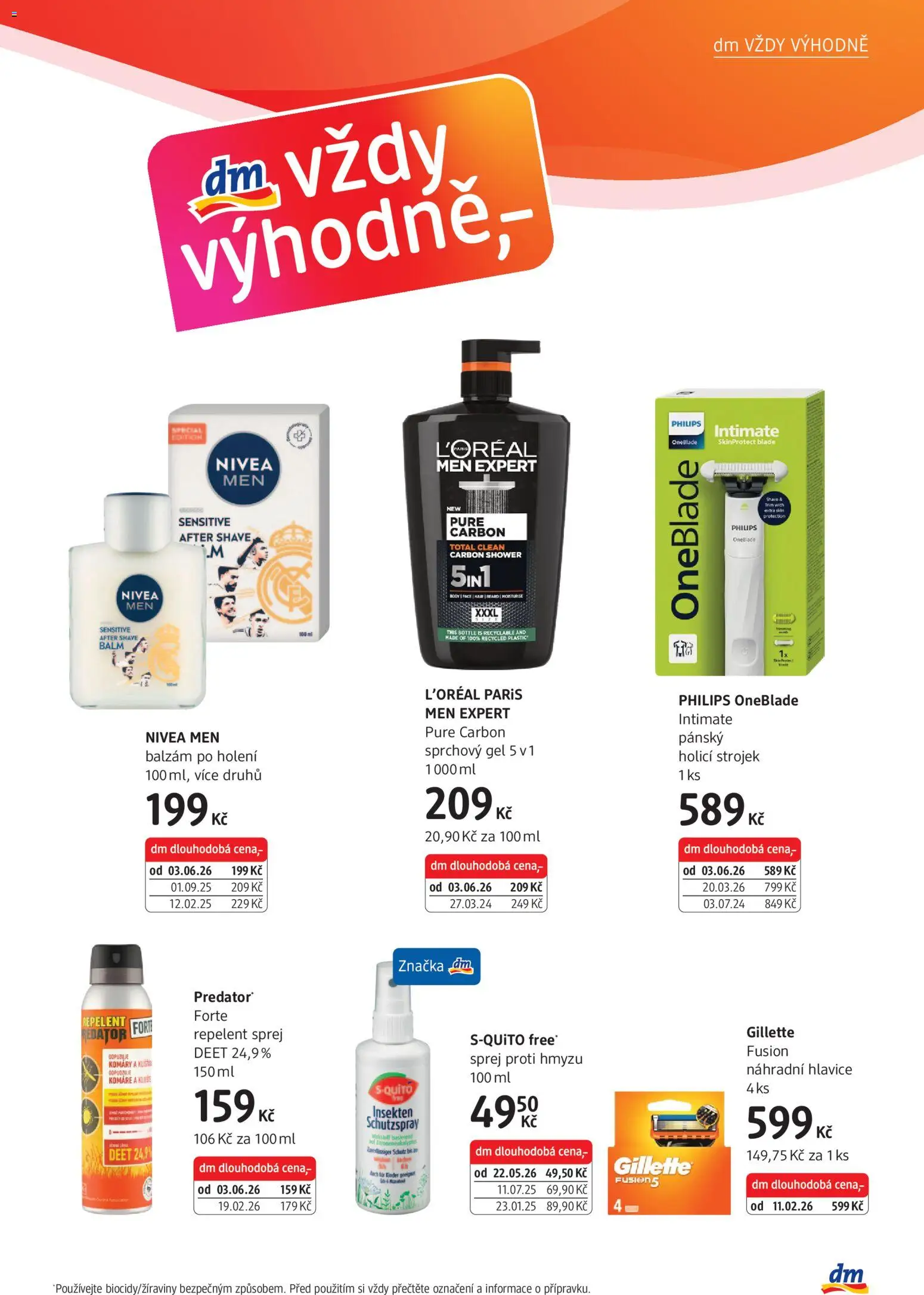 dm drogerie leták od 04.06.2026 | Strana: 15 | Produkty: Nivea, Holicí strojek, Philips oneblade, Kinder