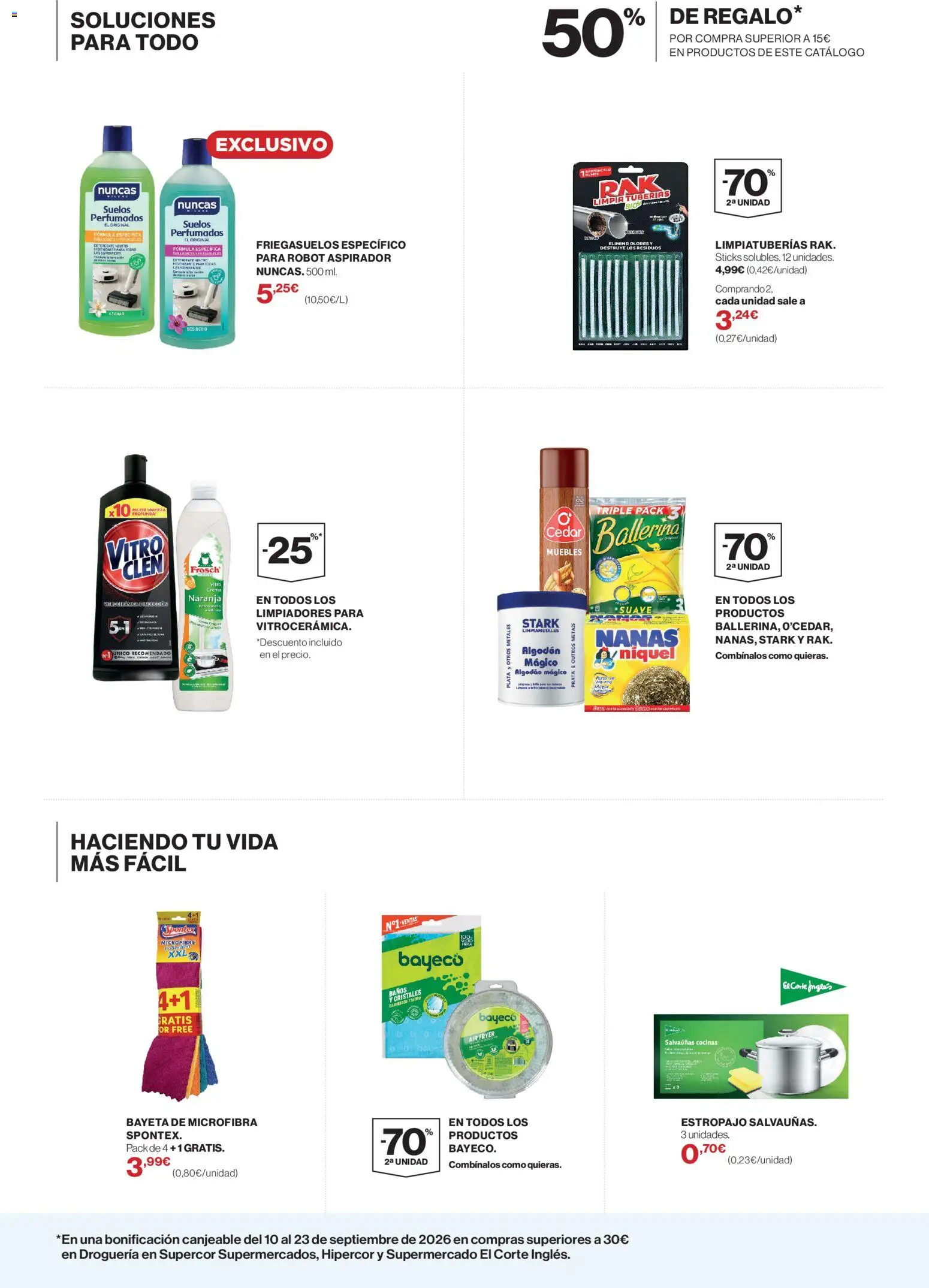 Supercor Limpieza y Cuidado del Hogar Canarias │ válido desde el 26/08/2026 | Página: 5 | Productos: Muebles, Algodón, Robot, Aspirador