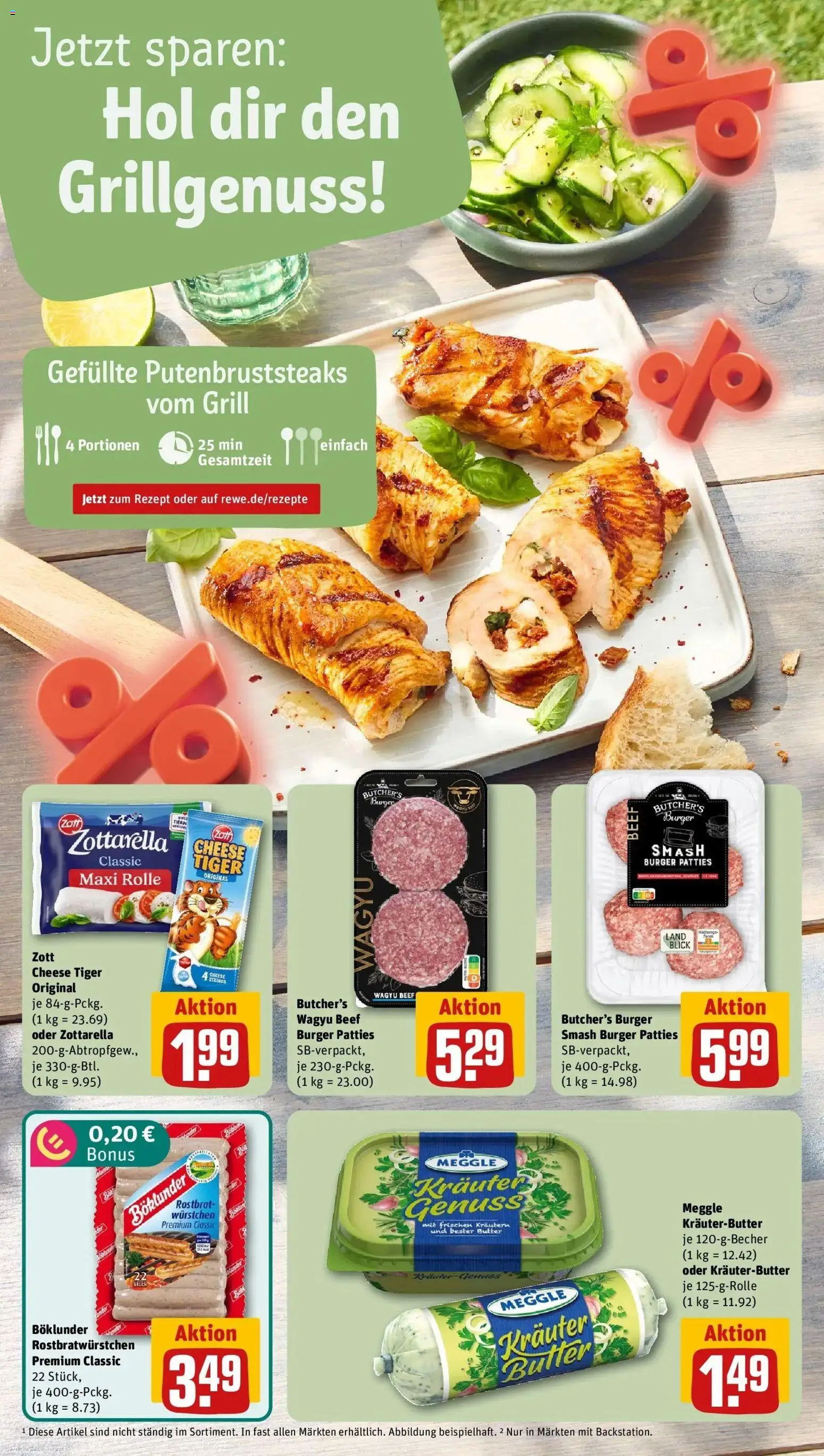 REWE Prospekt ab 03.08.2026 zum Blättern » Angebote | Seite: 12 | Produkte: Grill, Butter, Burger, Kräuterbutter