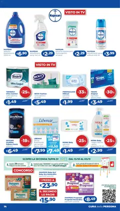 Anteprima del volantino Acqua e Sapone volantino 14 valido a partire dal 15/10/2026 | Pagina: 14 | Prodotti: Carta igienica, Sapone, TV, Bagnetto