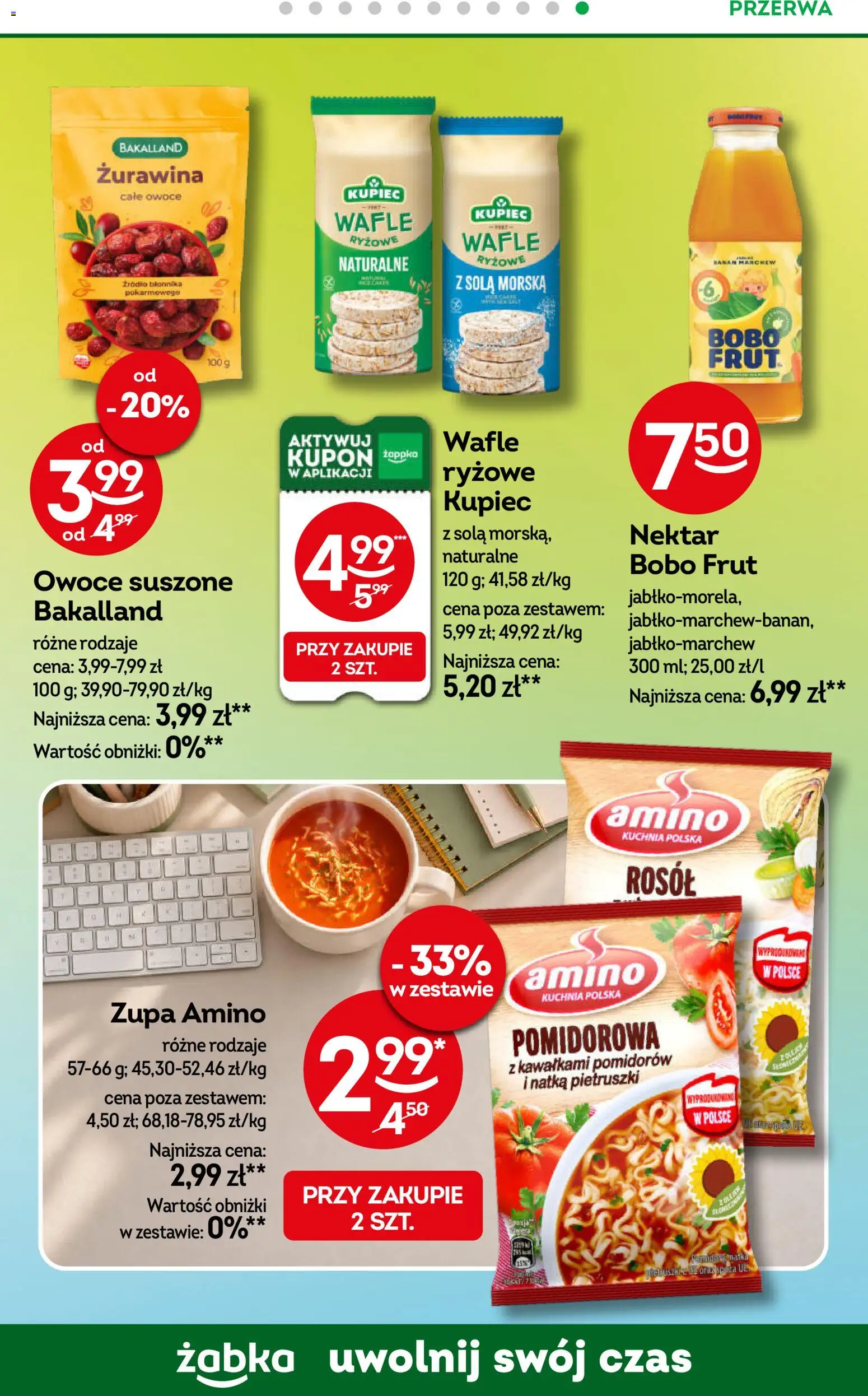 Żabka gazetka od 07.10.2026 | Strona: 66 | Produkty: Żurawina, Bobo frut, Ryżowe wafle, Banan