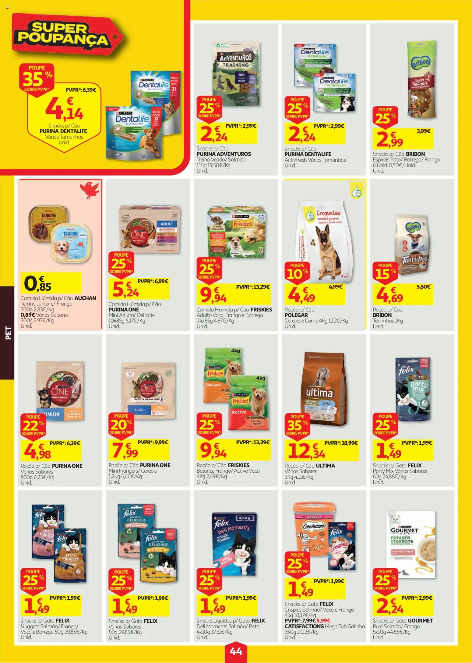 Auchan folheto │ válido de 08/10/2026 | Página: 44 | Produtos: Purina one, Ração, Cereais, Nuggets