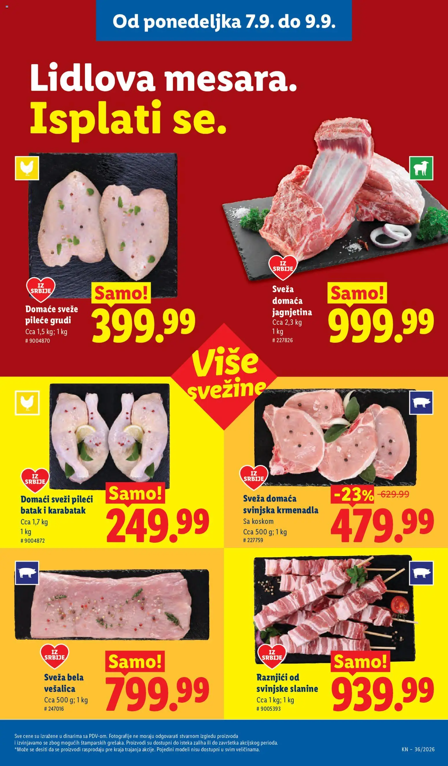 Lidl katalog - važi od 03.09.2026 | Strana: 113 | Proizvode: Pileće grudi, Svinjska krmenadla, Vešalica, Krmenadla