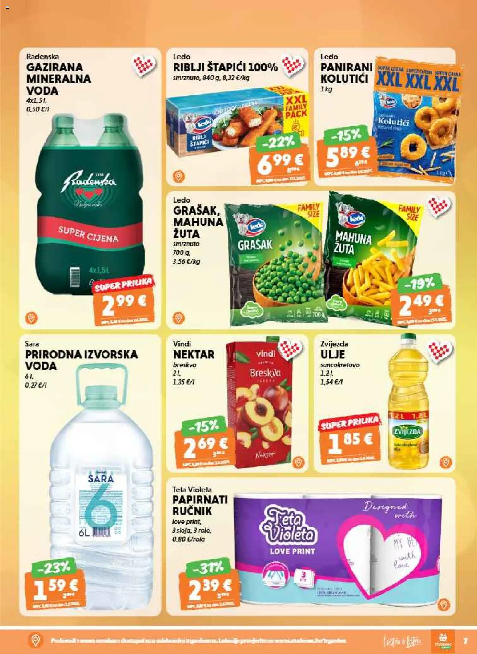 Studenac katalog | vrijedi od 20.05.2026 | Stranica: 7 | Proizvodi: Riblji štapići, Radenska, Ručnik, Violeta