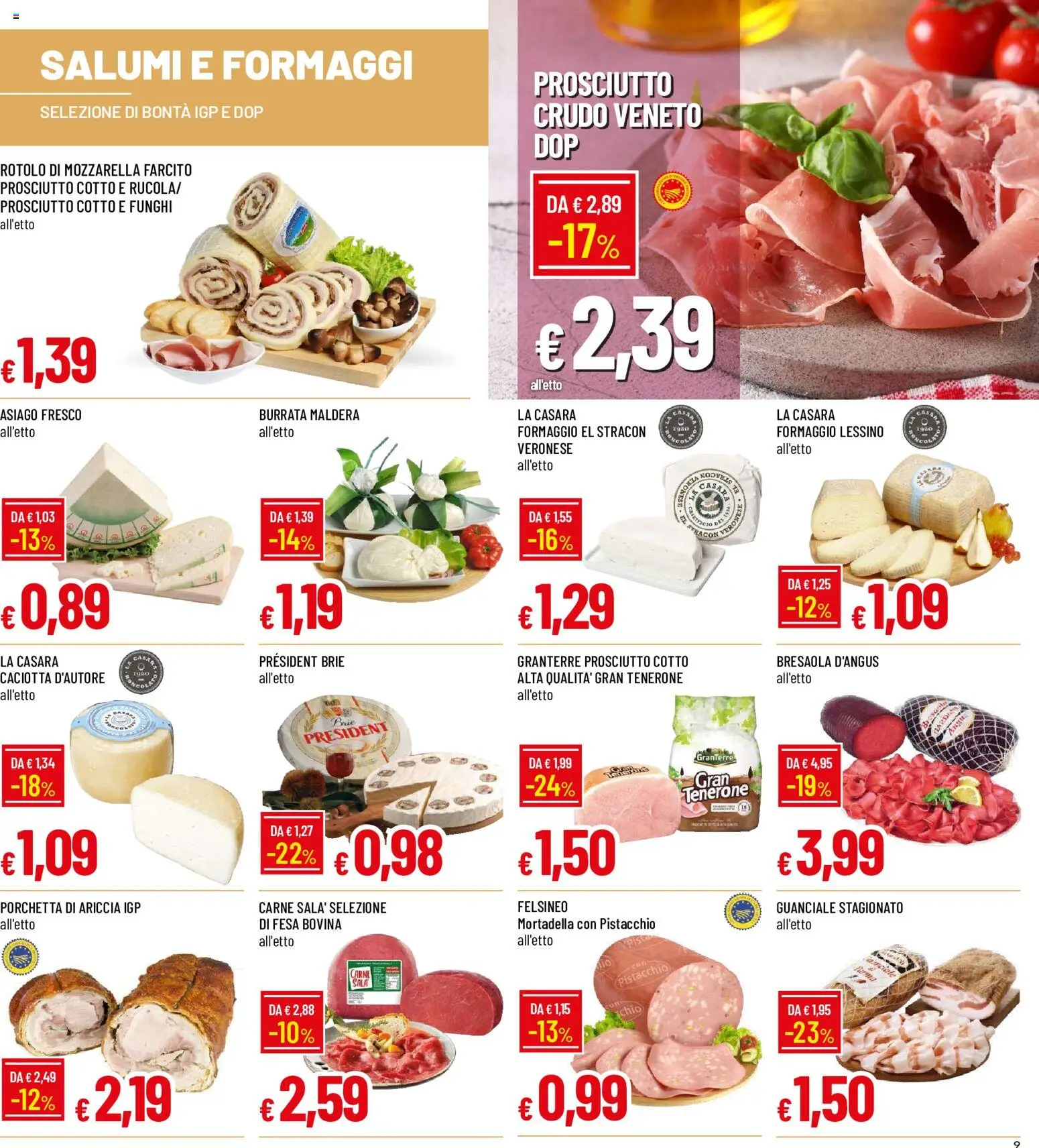 Volantino Galassia del 25/06/2026 | Pagina: 9 | Prodotti: Porchetta, Bresaola, Formaggio, Mortadella