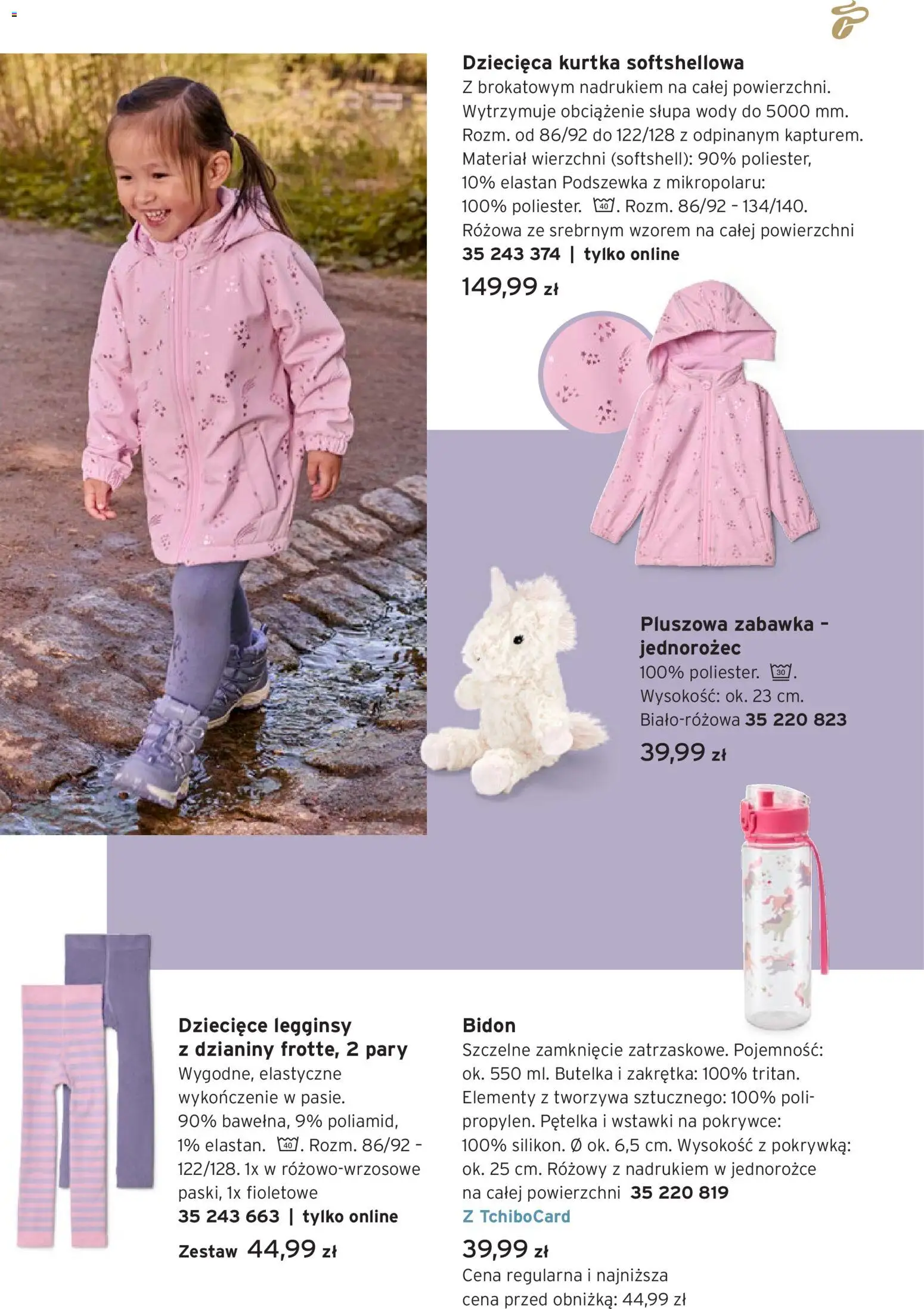 Tchibo promocje od 08.09.2026 | Strona: 7 | Produkty: Kurtka, Legginsy, Jednorożec