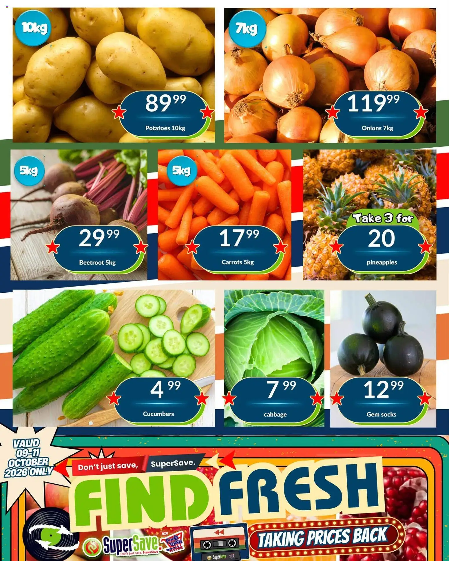 New Super Save catalogue – valid from 09/10/2026 | Page: 6 | Products: Socks, Cucumbers, Potatoes, Onions