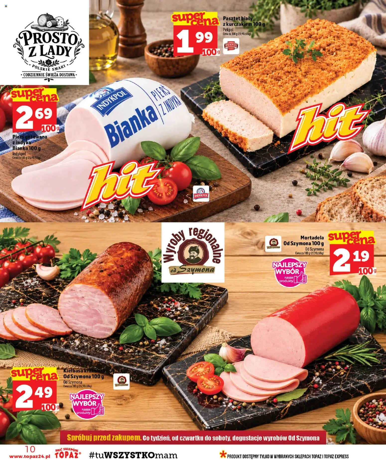 Topaz gazetka - MAZ od 17.09.2026 | Strona: 10 | Produkty: Kiełbasa, Mortadela, Pasztet