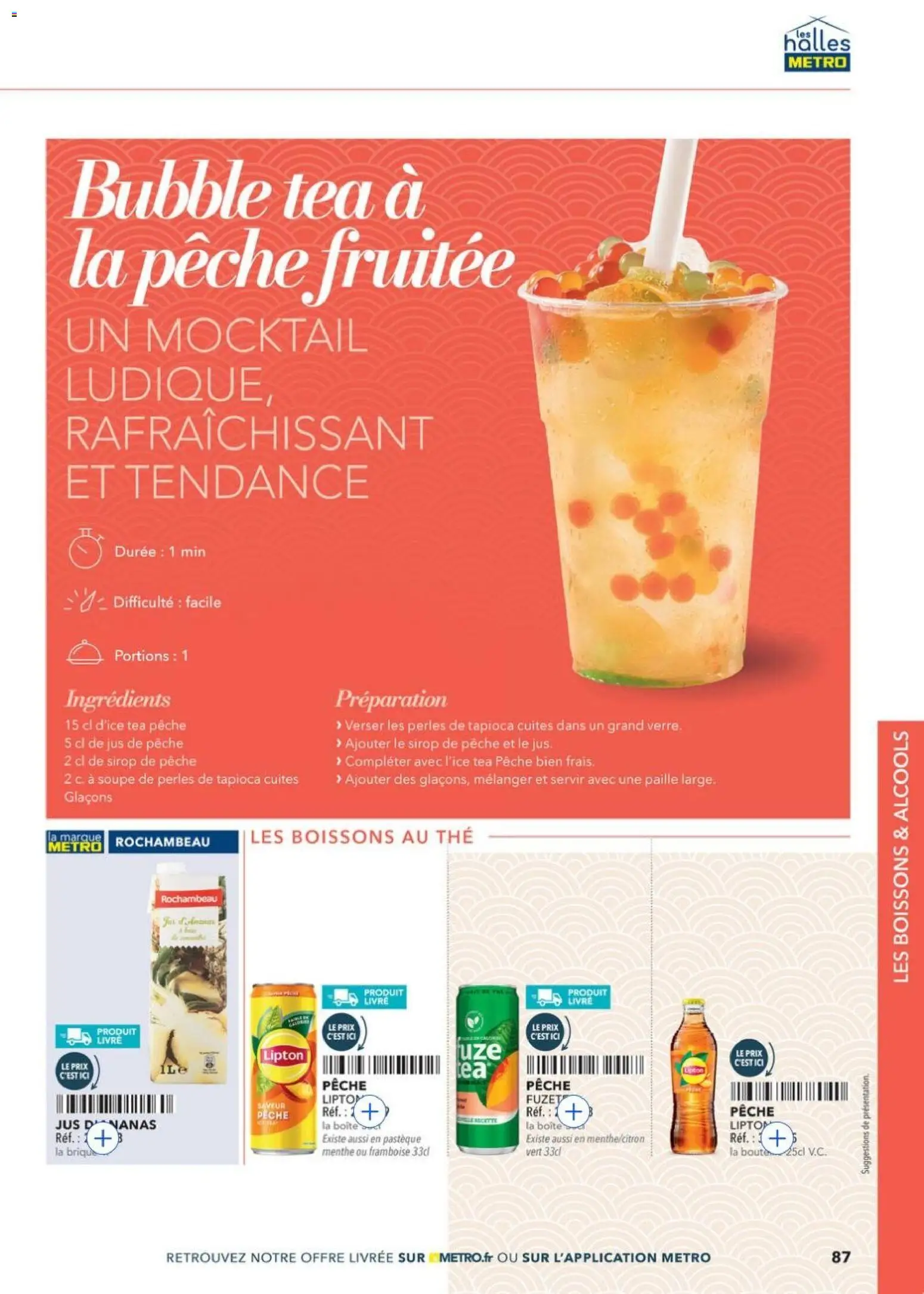 {H1} | Page: 87 | Produits: Framboise, Jus d'ananas, Tapioca, Jus