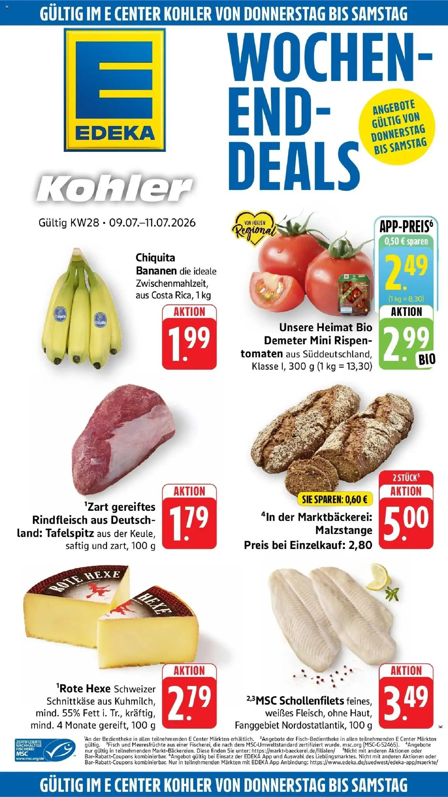 Edeka - EDEKA: Wochenangebote – gültig ab 05.07.2026 | Seite: 42 | Produkte: Tafelspitz, Bananen, Meeresfrüchte, Rindfleisch