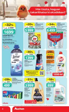 Auchan Őszi nagytakarítás - amely érvényes a következő dátumtól: 2026.09.24. | Oldal: 4 | Termékek: Somat, Jar, Lé, Finish