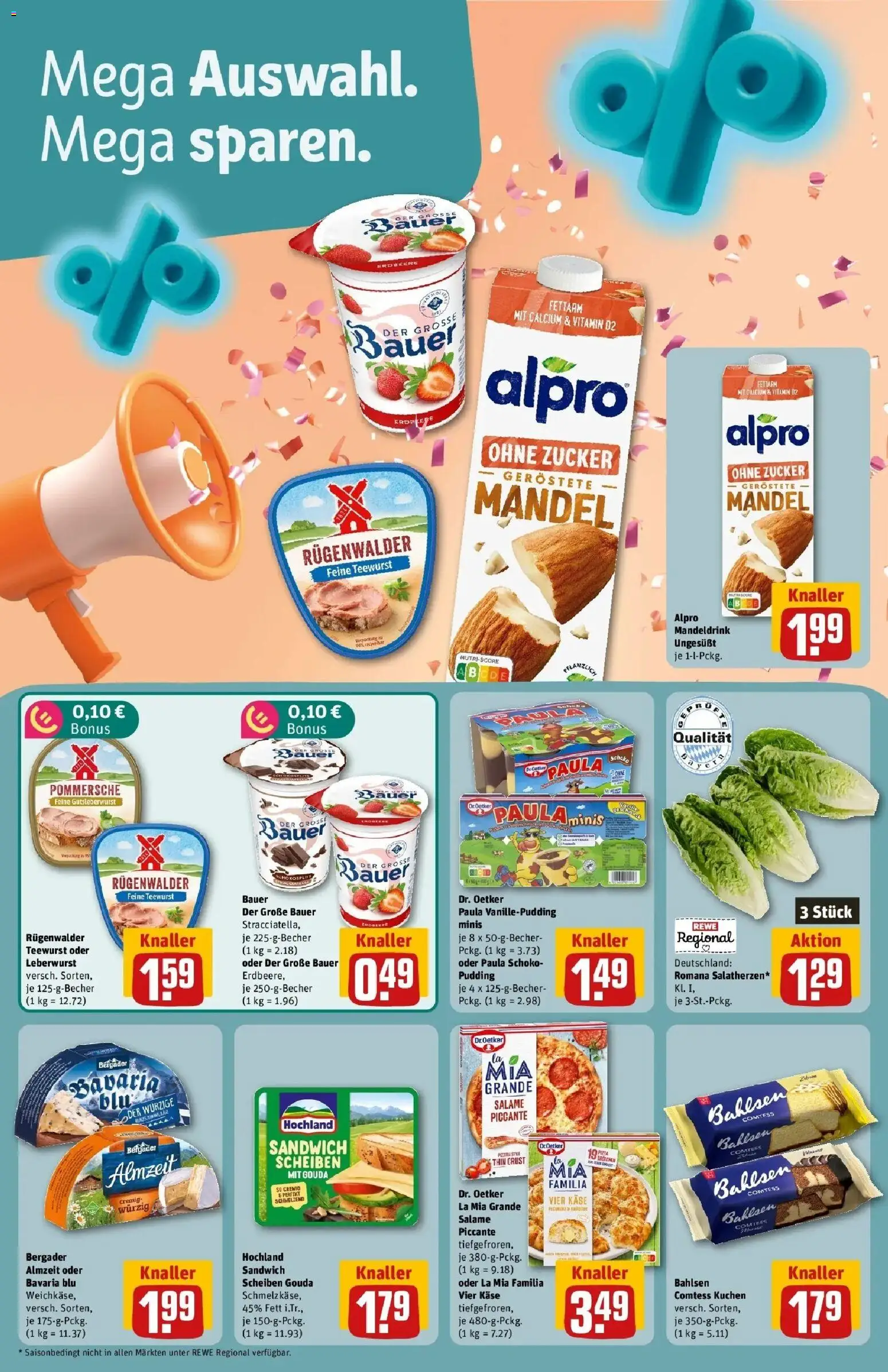 REWE Prospekt ab 28.09.2026 zum Blättern » Angebote | Seite: 6 | Produkte: Gouda, Pudding, Alpro, Kuchen
