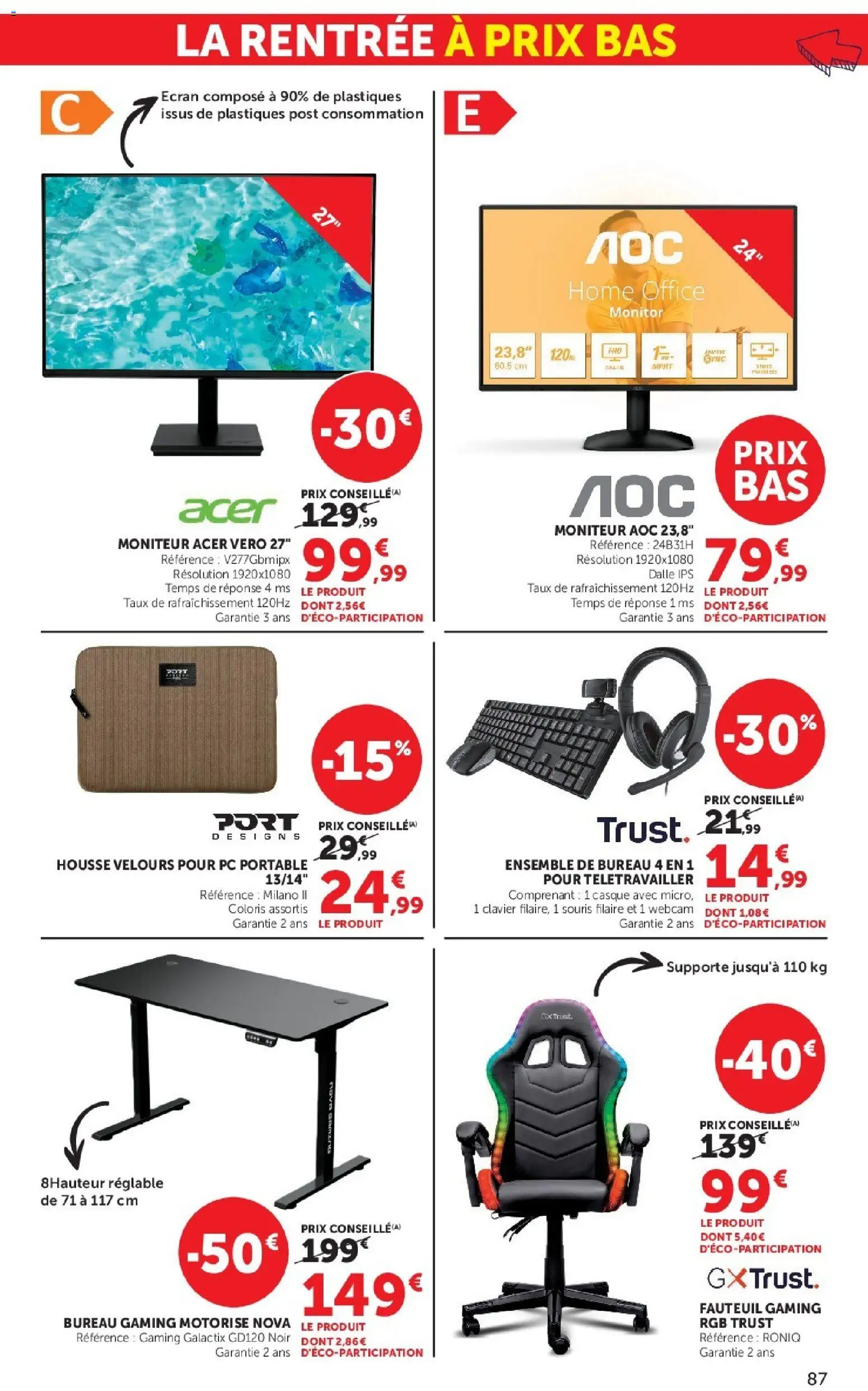 {H1} | Page: 87 | Produits: Bureau, Dalle, Fauteuil, Webcam
