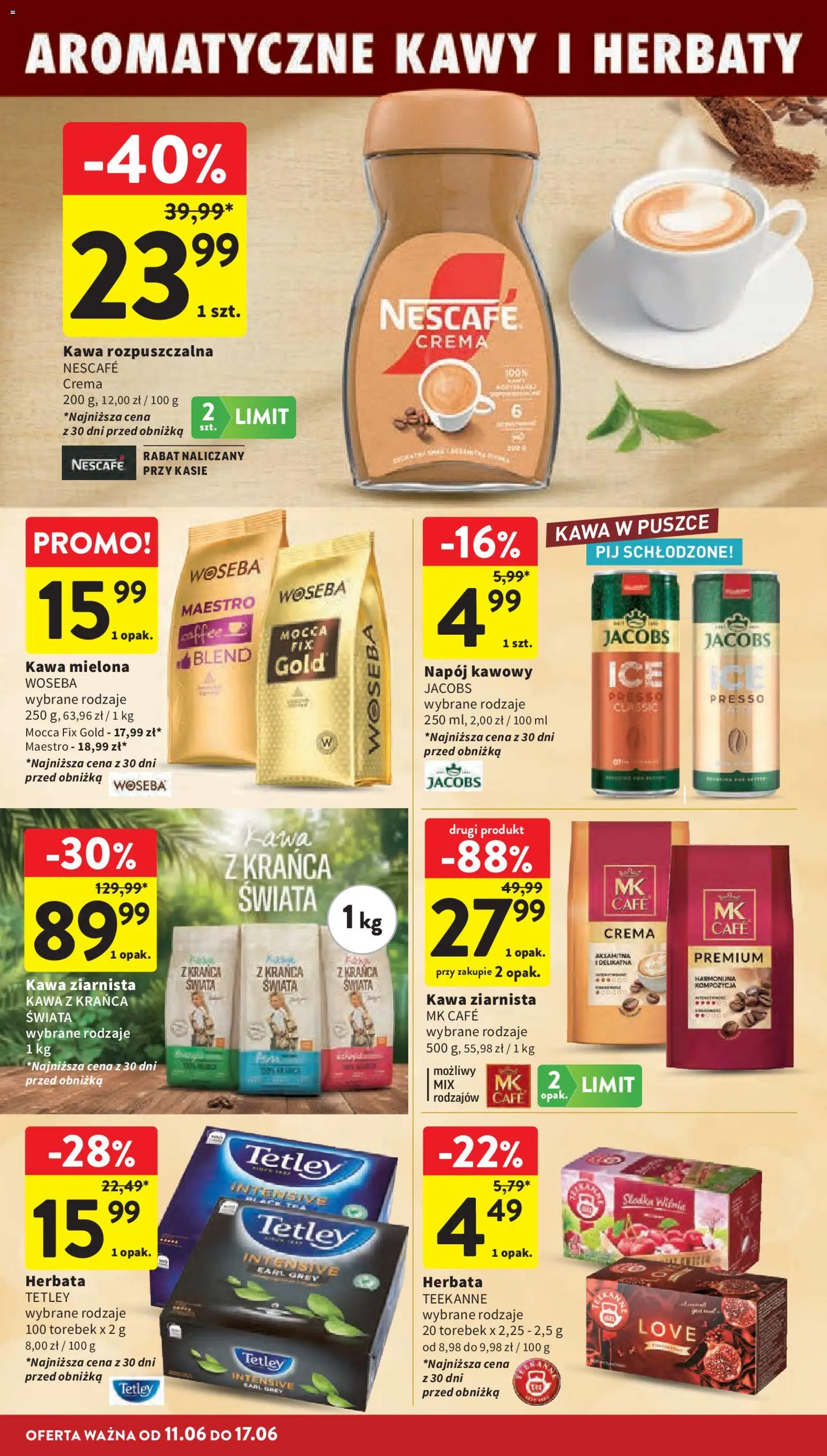 Intermarche gazetka od 11.06.2026 | Strona: 34 | Produkty: Nescafe, Kawa ziarnista, Kawa w puszce, Kawa