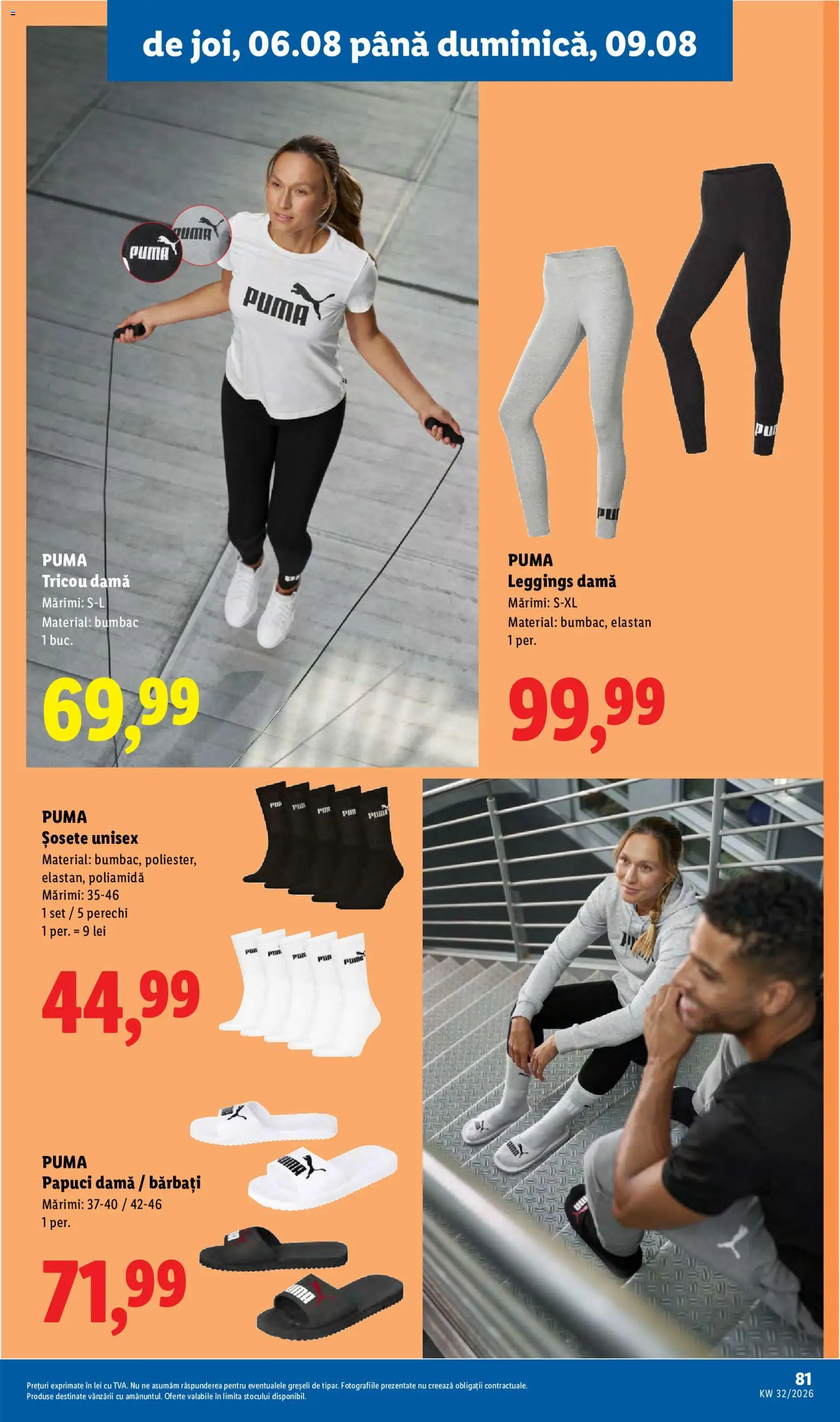 Noul catalog Lidl – valabil de la 03.08.2026 | Pagină: 81 | Produse: Sport, Tricou, Șosete, Papuci