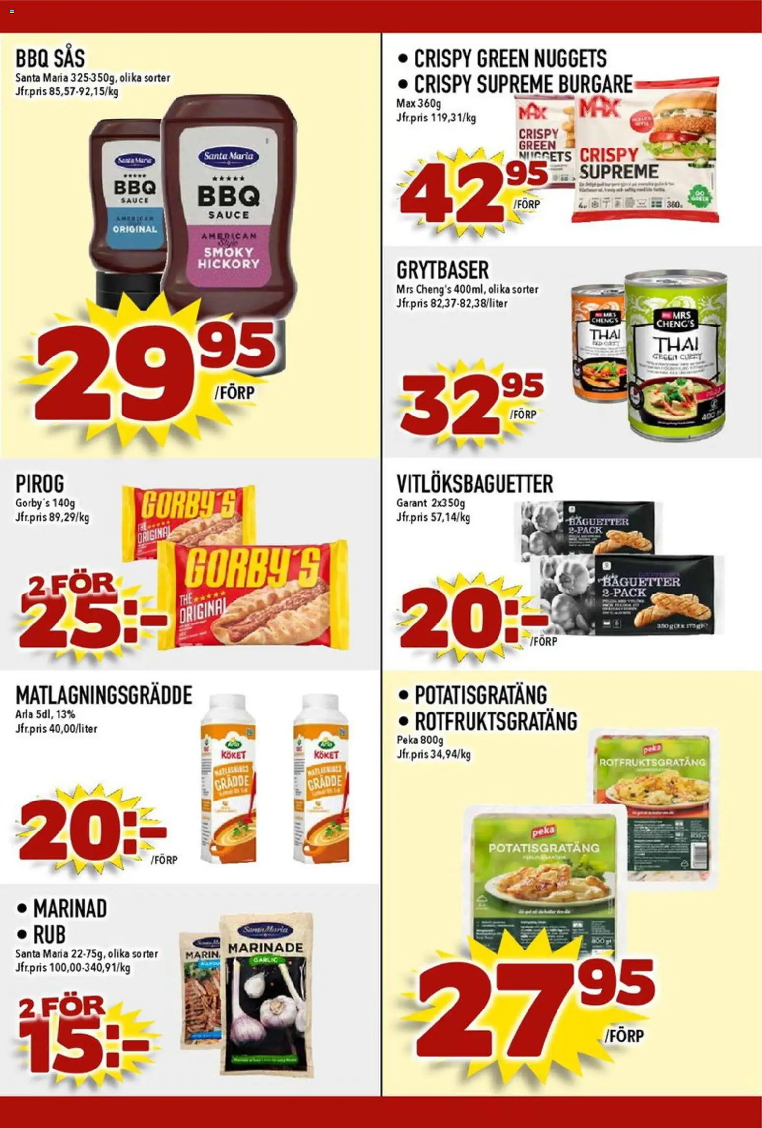 Matdax reklamblad aktuell från 04.05.2026 | Sida: 18 | Produkter: Marinad, Potatisgratäng, Grädde, Matlagningsgrädde