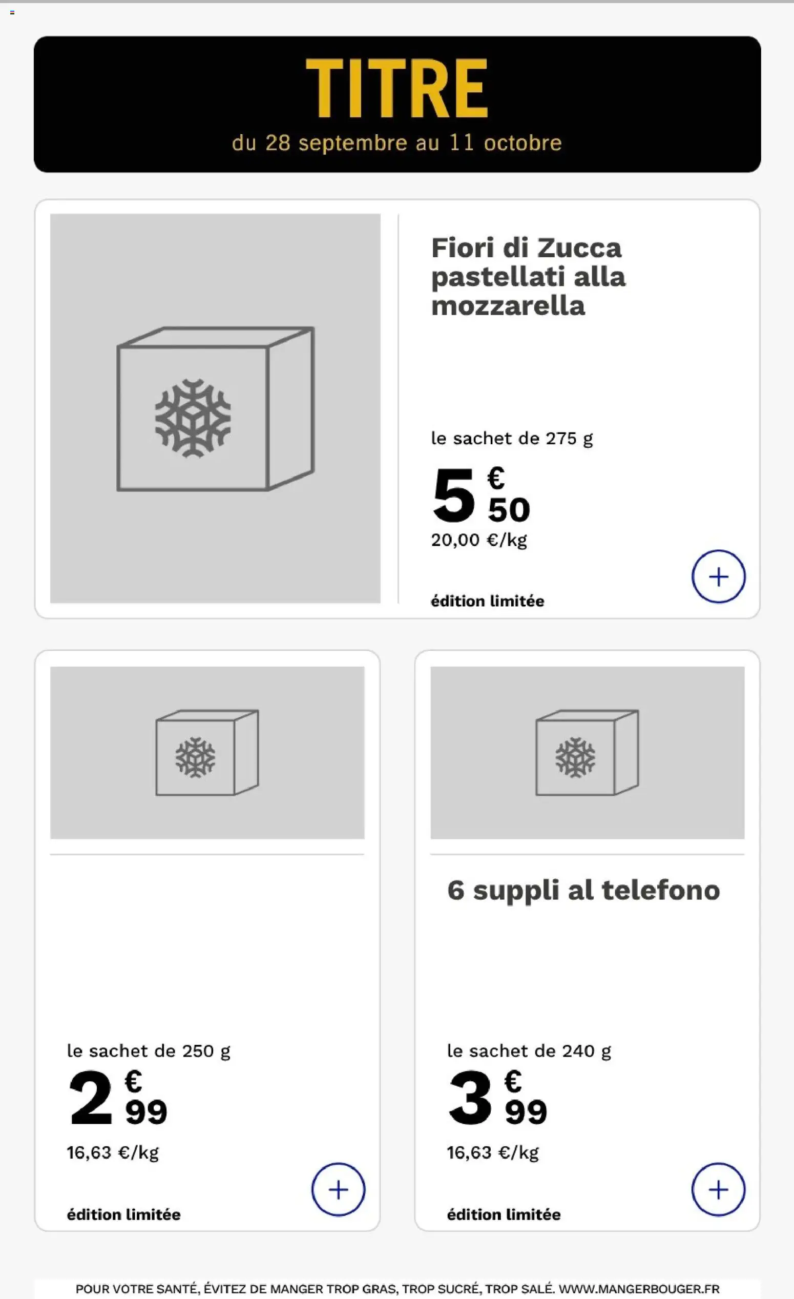 {H1} | Page: 2 | Produits: Mozzarella
